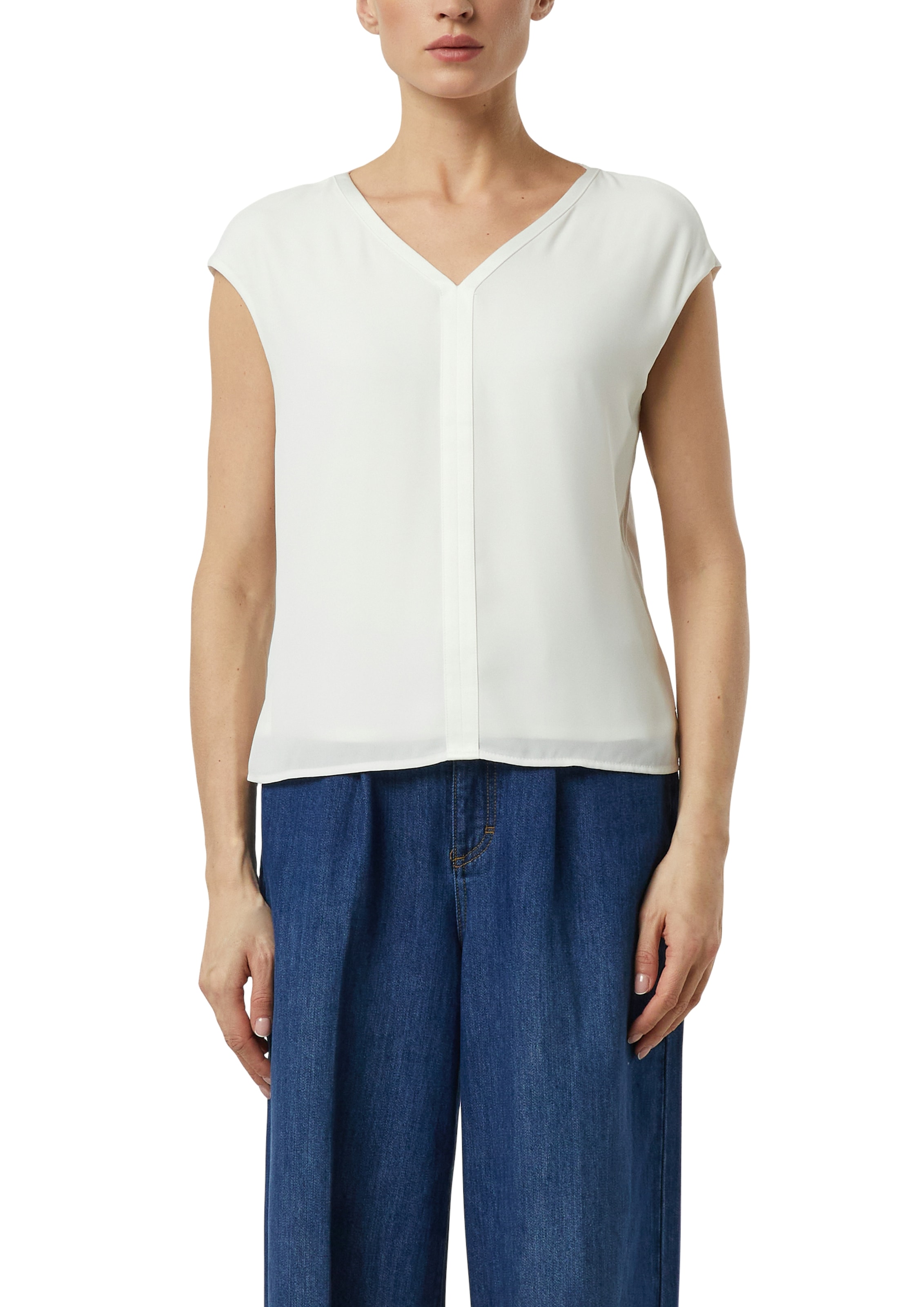 Comma Blusenshirt mit V-Ausschnitt, ärmellos