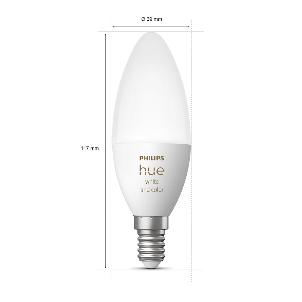 Philips Hue Smarte LED-Leuchte »White & Col. Amb. Einzeplack E14 470«