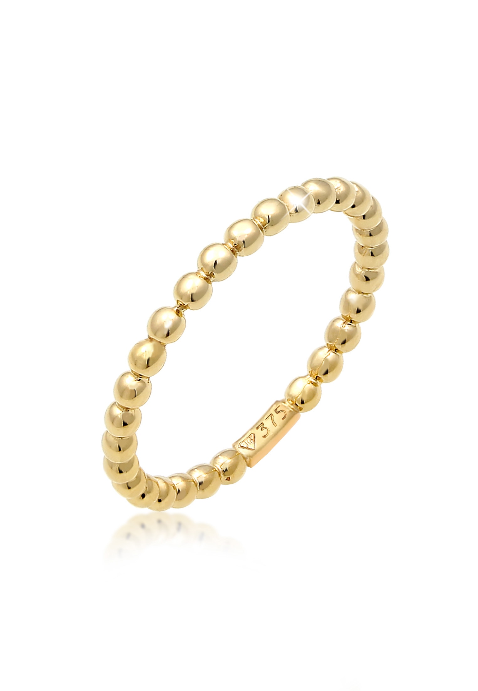 Elli Premium Fingerring »Ring Ring Dots Kugel Design 375 Gelbgold«