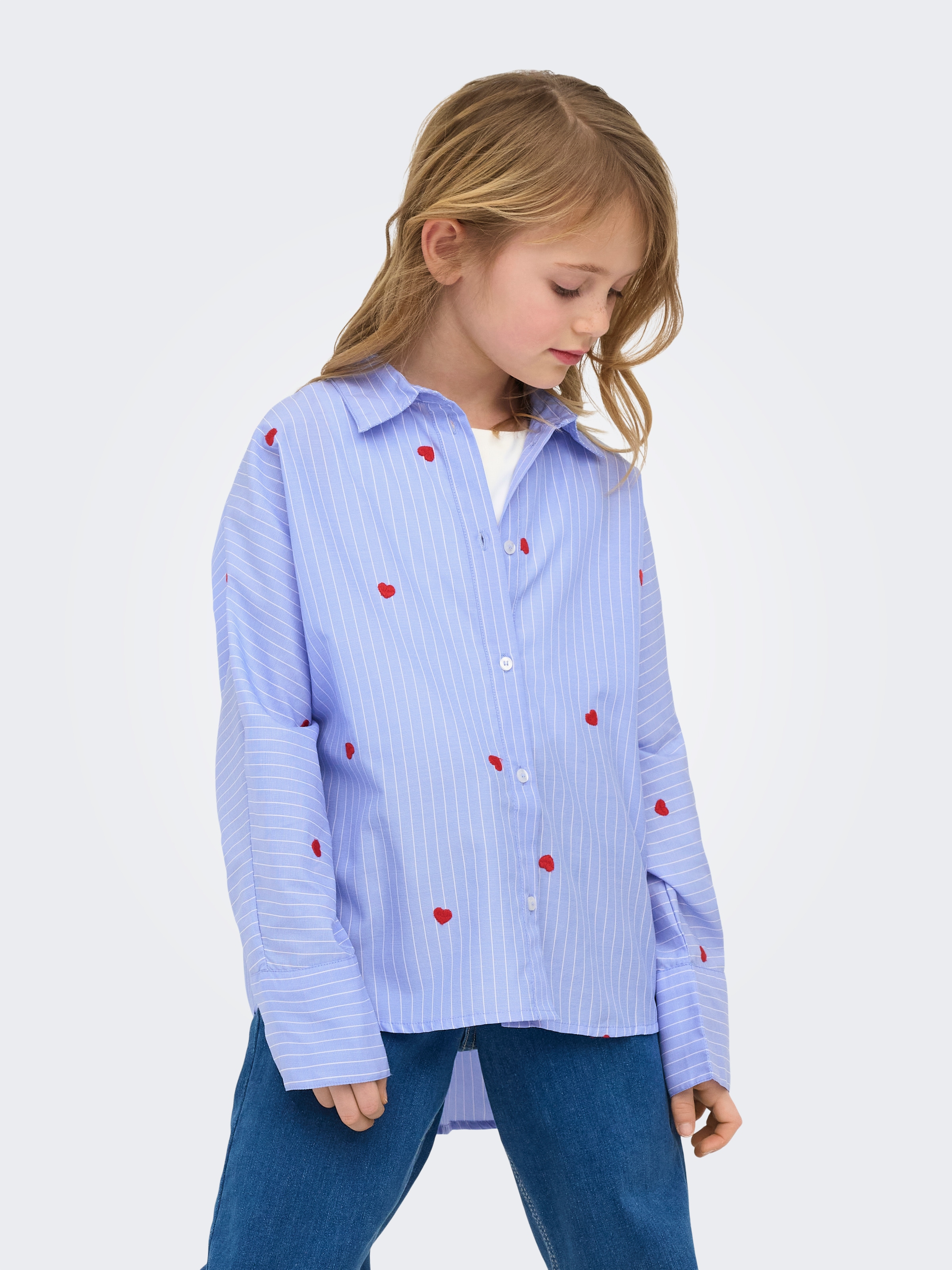 KIDS ONLY Hemdbluse »KOGNEW LINAGRACE LS ST.EMB SHRT WVN NOOS«