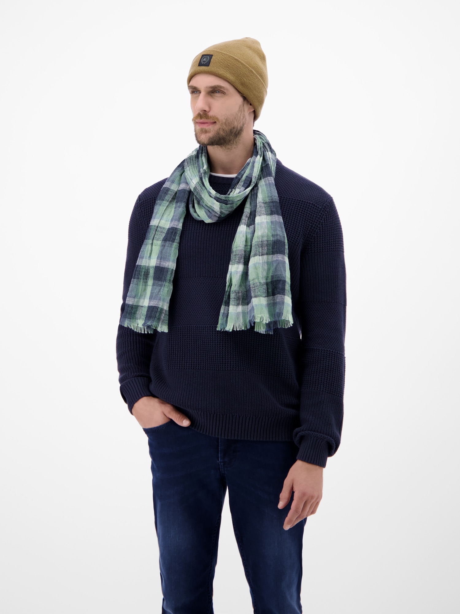 LERROS Schal »LERROS Webschal mit kleinem, kariertem Farbverlauf«