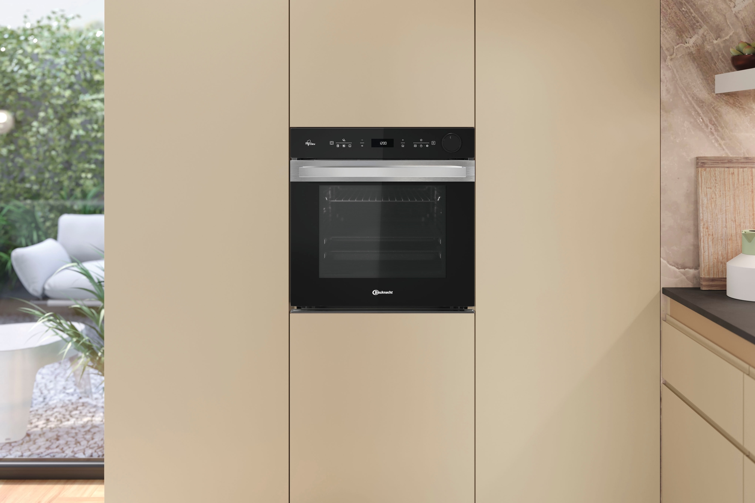 BAUKNECHT Einbaubackofen  »BIK5S DP8F2 ES«, mit 2-fach-Teleskopauszug, Pyrolyse & Hydrolyse, AirFry-Funktion