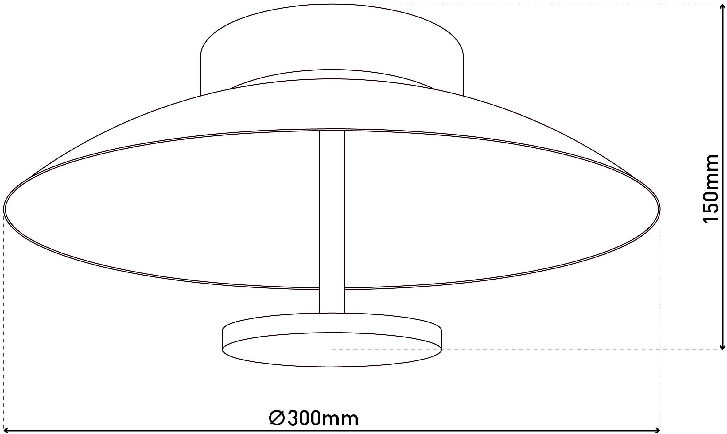 näve LED Deckenleuchte »Firenze«, 1 flammig, Leuchtmittel LED-Modul | LED fest integriert, Schirm gewölbt in schwarz/goldschimmernd, warmweißes Licht, D: 30cm