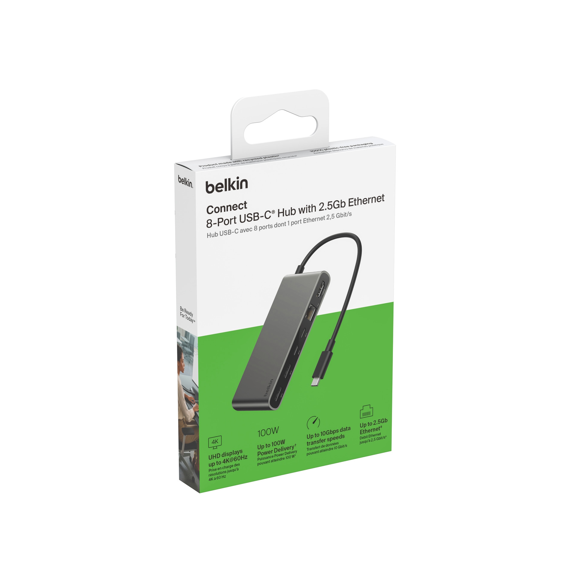 Belkin Laptop-Dockingstation »Connect 8-Port-USB-C-Hub mit 2,5-Gb-Ethernetanschluss«