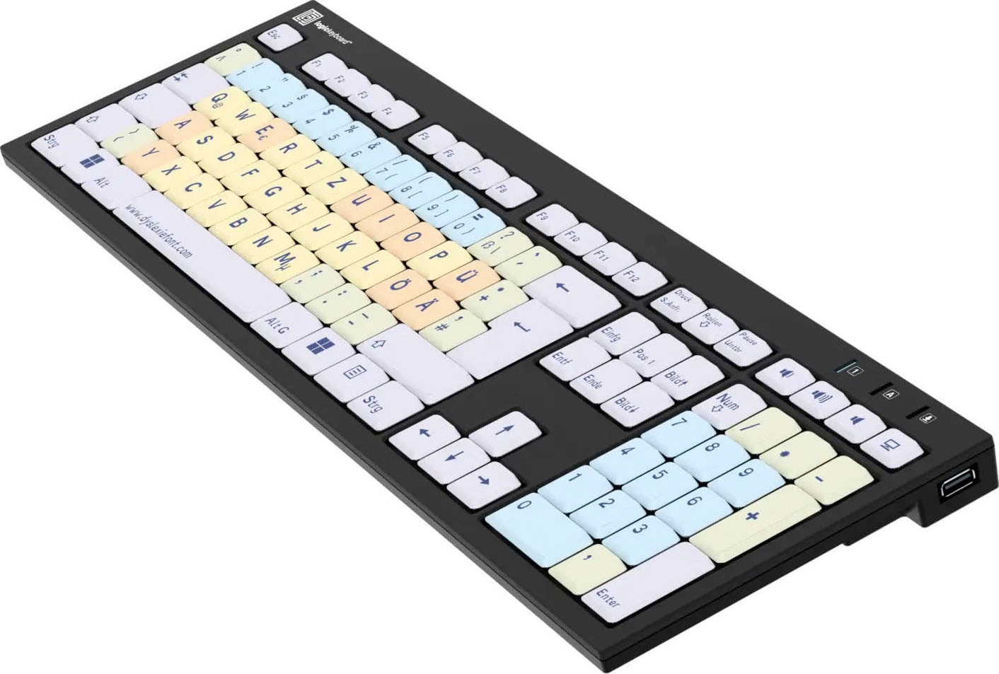 Logickeyboard Tastatur »Dyslexie Nero DE (PC)« (Ziffernblock)