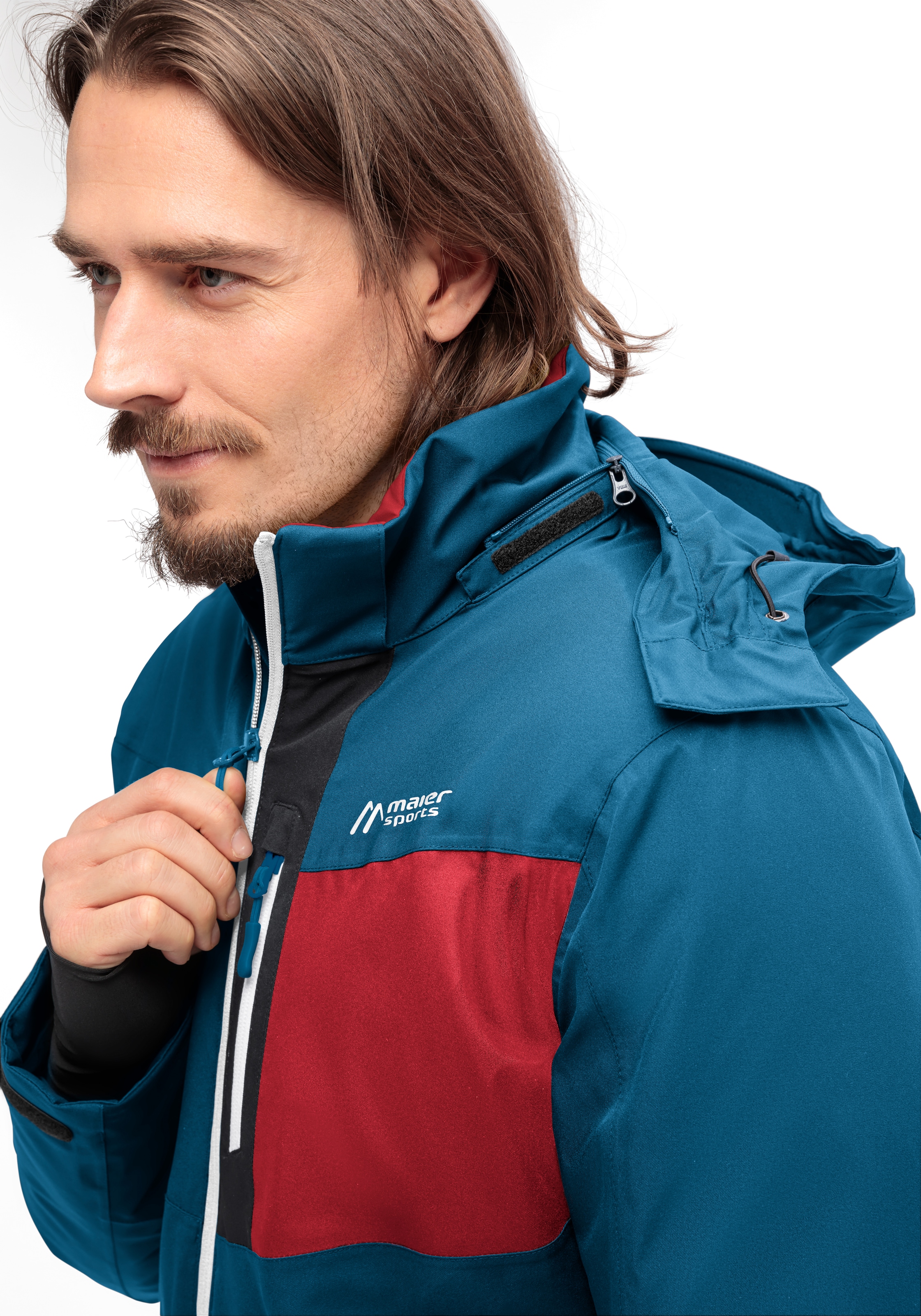 Maier Sports Skijacke »KARLEITEN M 2.0«, Herren Winterjacke, wind/wasserdicht, 3 RV-Taschen und Kapuze, Regular fit