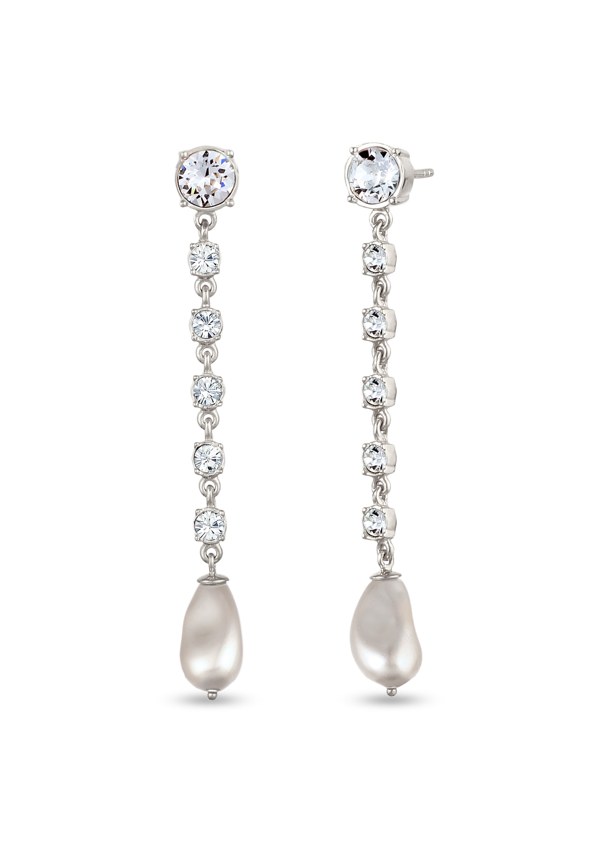 Elli Paar Ohrstecker »Ohrringe Ohrstecker mit Swarovski(R) Perlen Kristallen Weiß  925 Sterling Silber«
