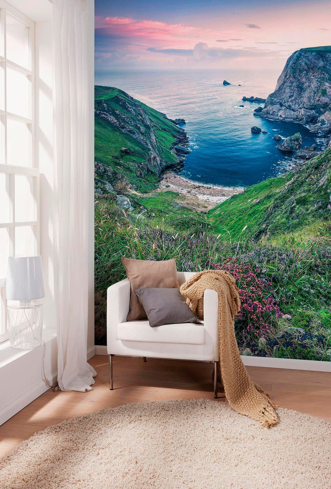 Komar Vliestapete »Digitaldruck Vlies - The Blue Bay - Größe 200 x 250 cm«, bedruckt, Wohnzimmer, Schlafzimmer