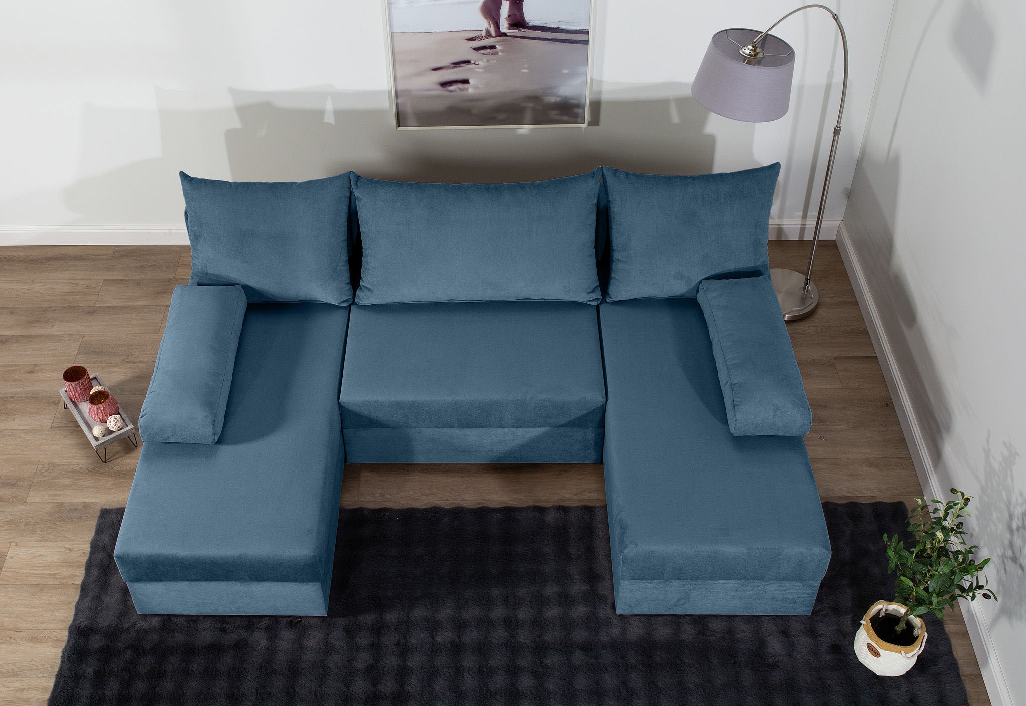 COLLECTION AB Wohnlandschaft »Pico U-Form«, Wohnlandschaft,2 X Ottomane,Polyätherschaum Polsterung