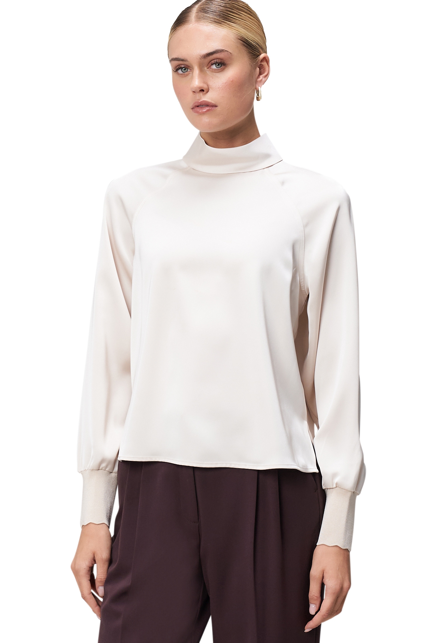 Zero Satinbluse »Satinbluse mit Stehkragen«