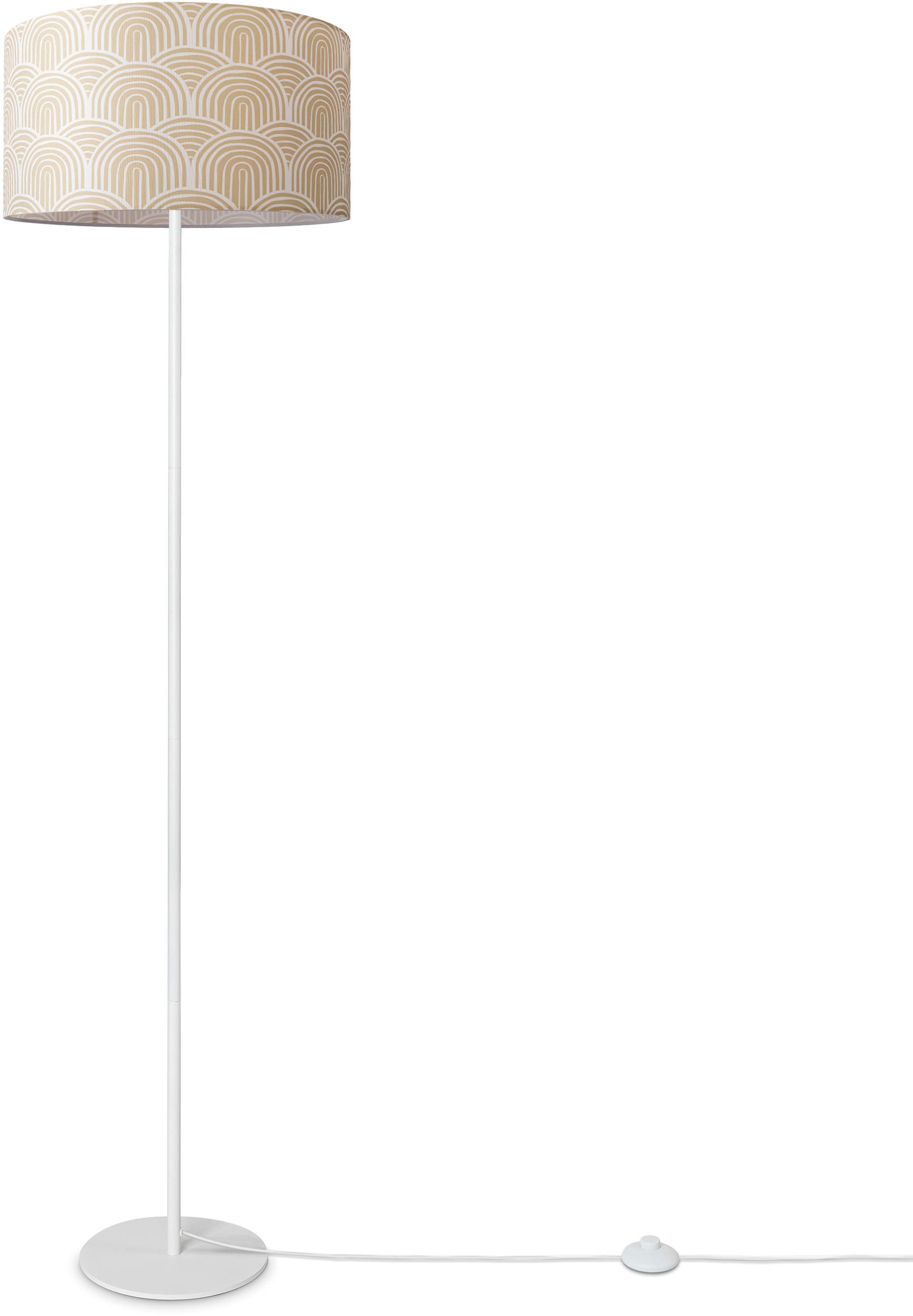 Paco Home Stehlampe »Luca Pillar«, Leuchtmittel E27 | ohne Leuchtmittel, Wohnzimmer Stehlampe Mit Schirm Büro Modern Vintage Muster E27