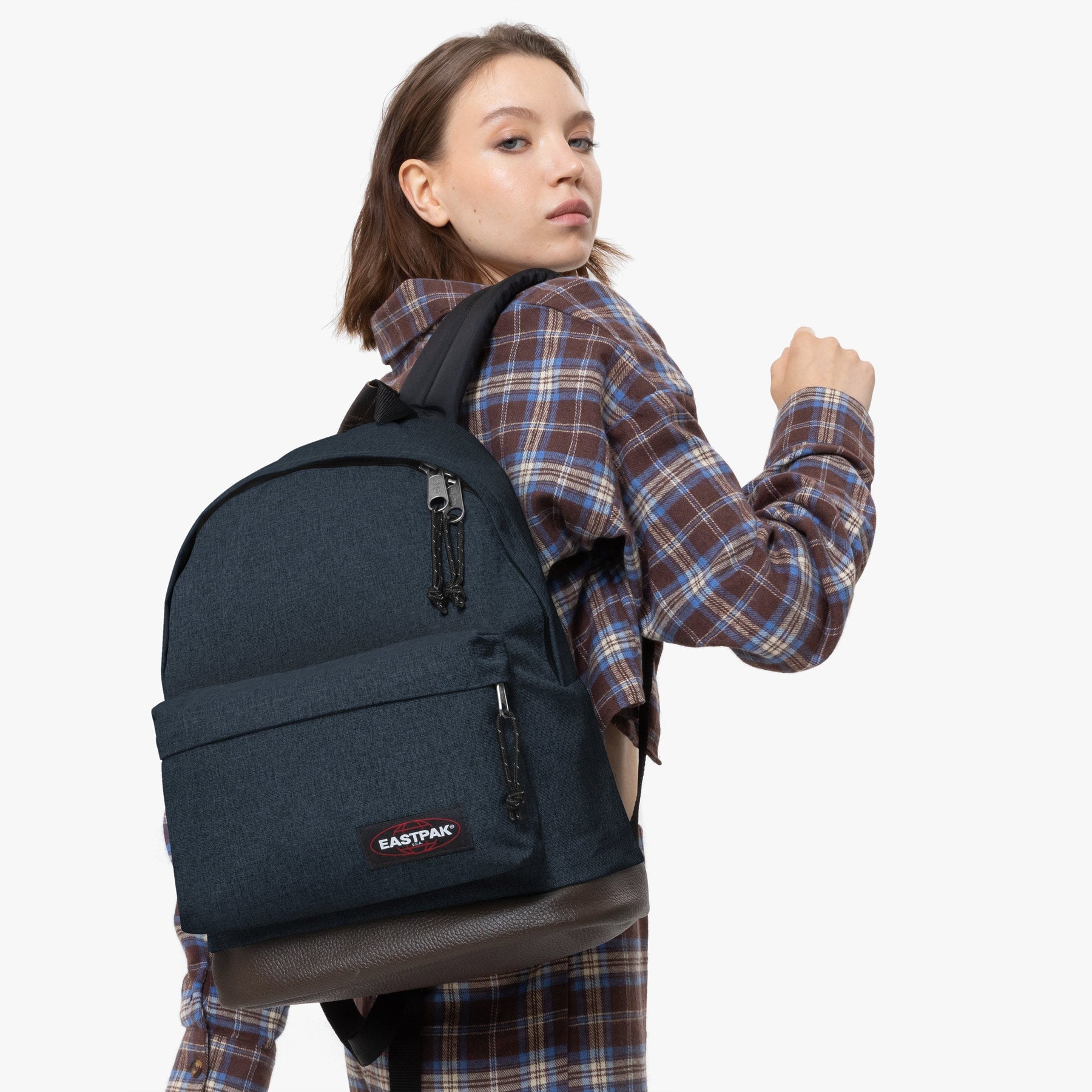 Eastpak Freizeitrucksack »WYOMING Triple Denim« mit Lederboden