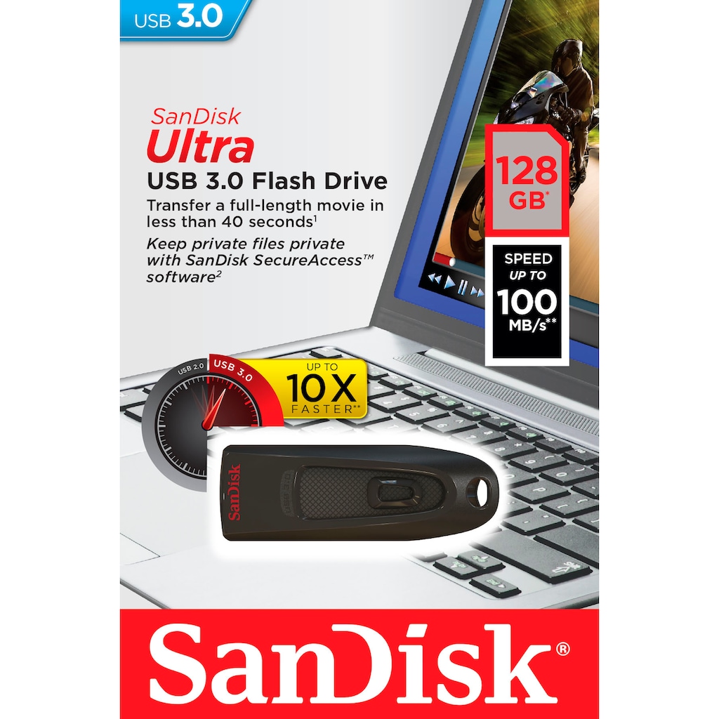 Sandisk USB-Stick »Ultra USB 3.0«, (USB 3.0 Lesegeschwindigkeit 130 MB/s)