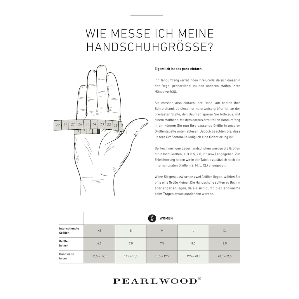 PEARLWOOD Lederhandschuhe »Emma«