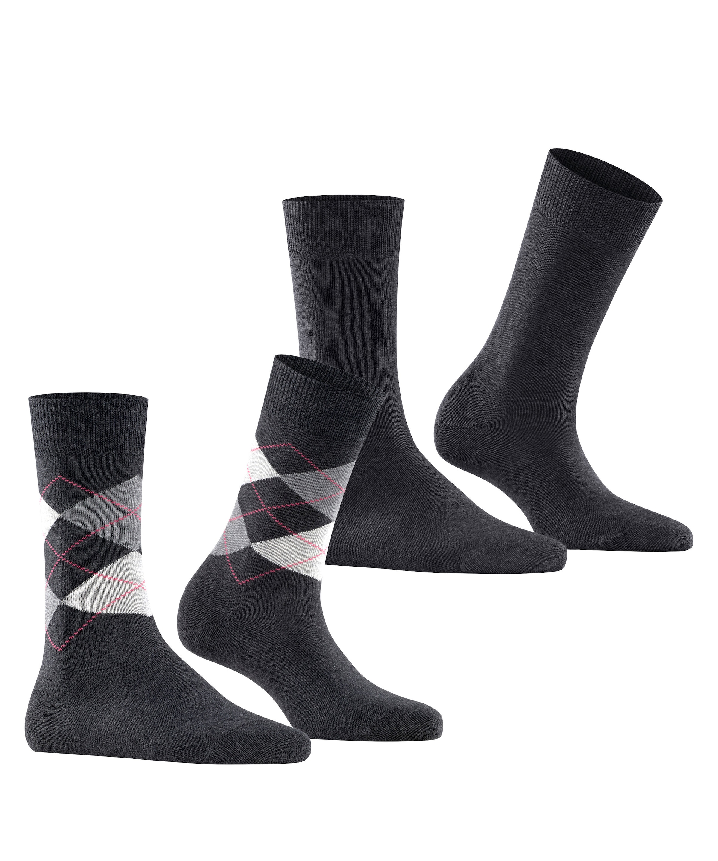 Burlington Socken »Everyday Mix« 2 Paar,  Einheitsgröße 36-41, unifarben und Argyle-Muster