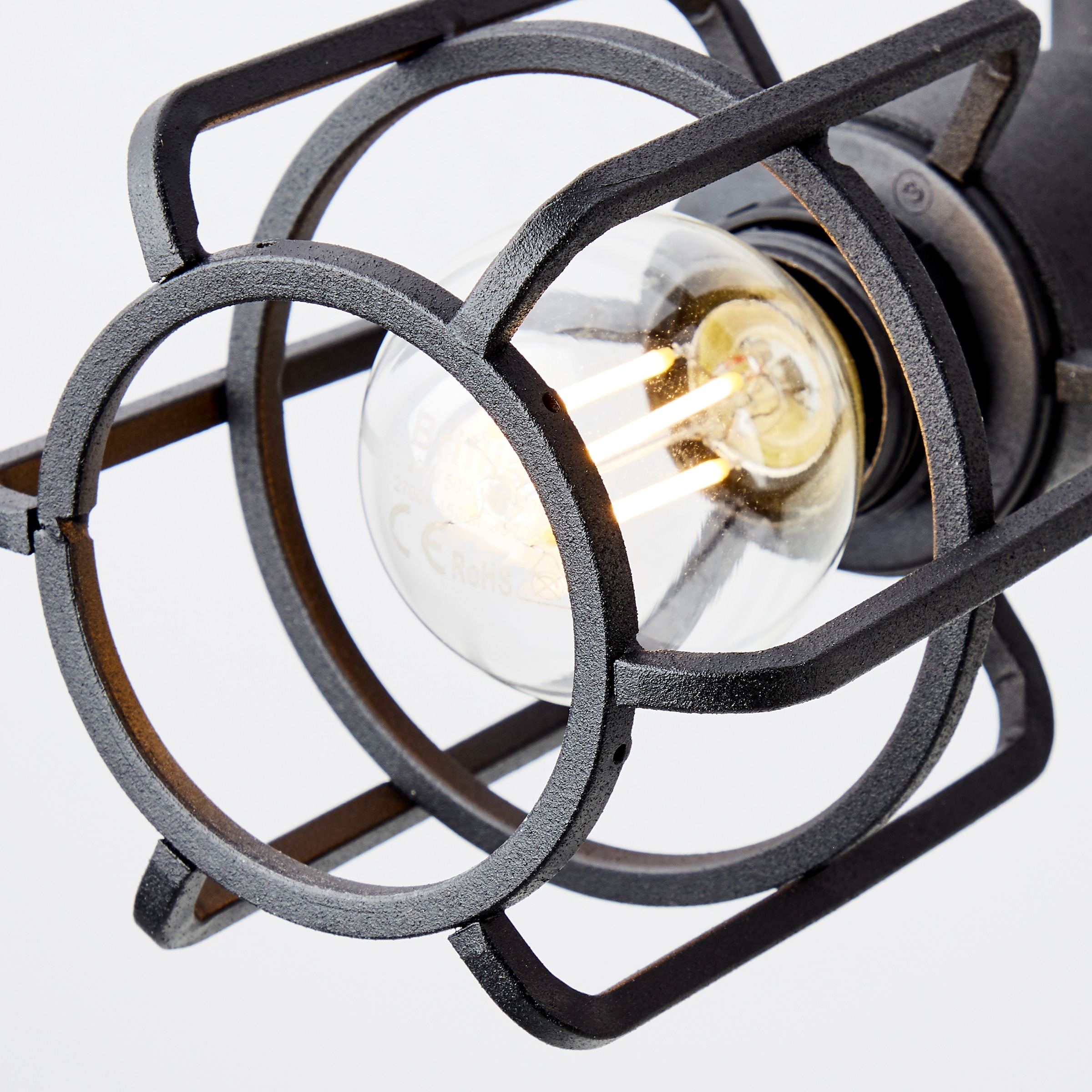 Brilliant Deckenstrahler »Gwen« E14 1 Stk. D 35 cm, 3 x E14, schwenkbar, Metall/Holz, antik/schwarz korund