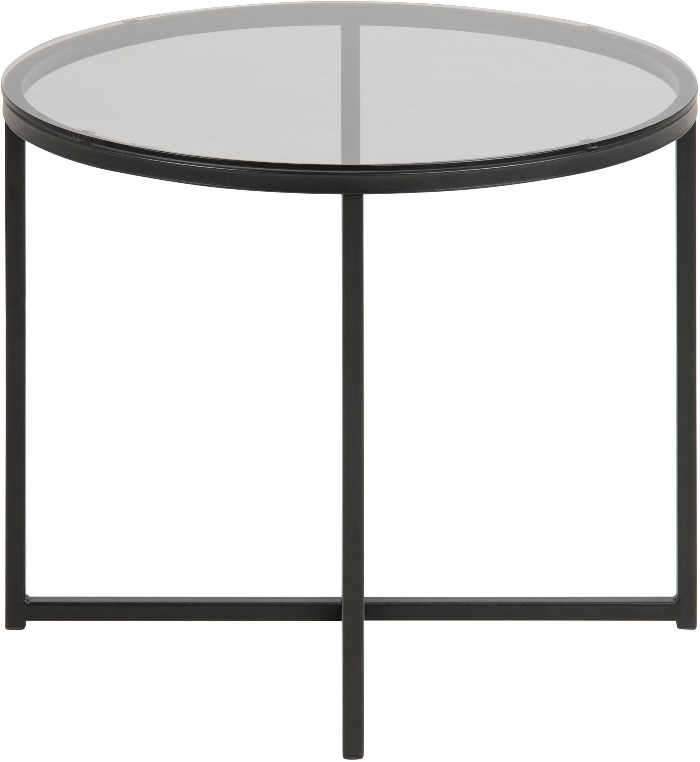 ACTONA GROUP Couchtisch »Conrad, TOPSELLER!«, (Couchtisch, Sofatisch), Tischplatte aus Rauchglas, Metallgestell, Breite 55 cm