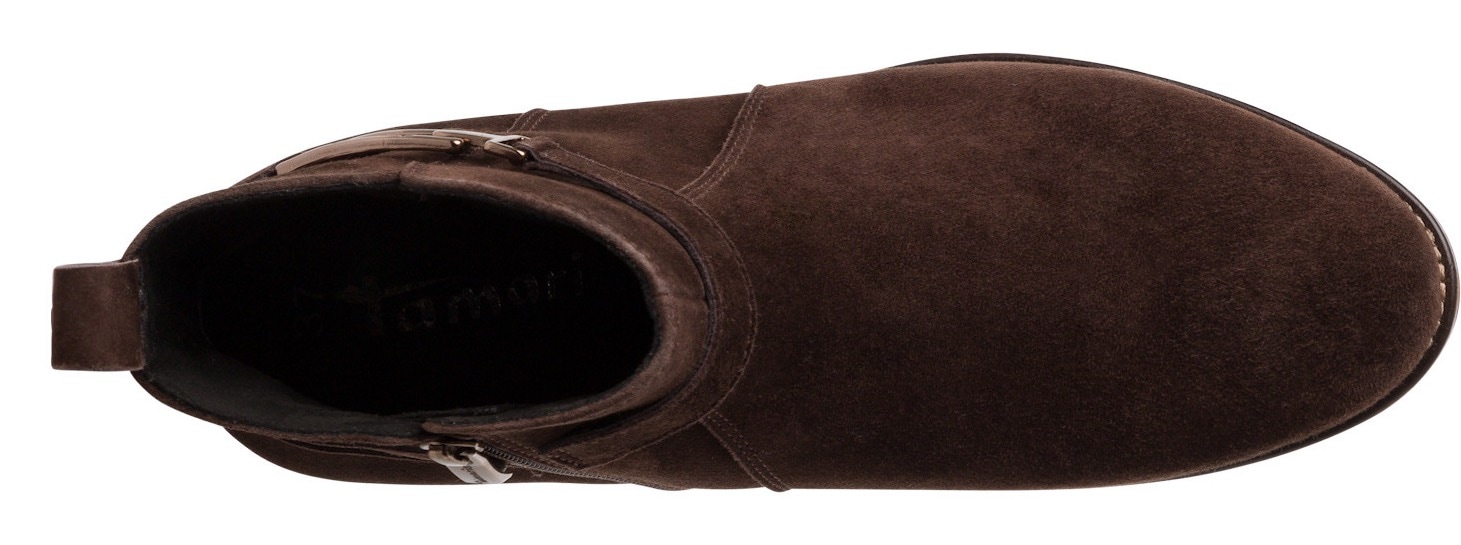Tamaris Stiefelette, Blockabsatz, Businessschuh mit praktischem Innenreißverschluss