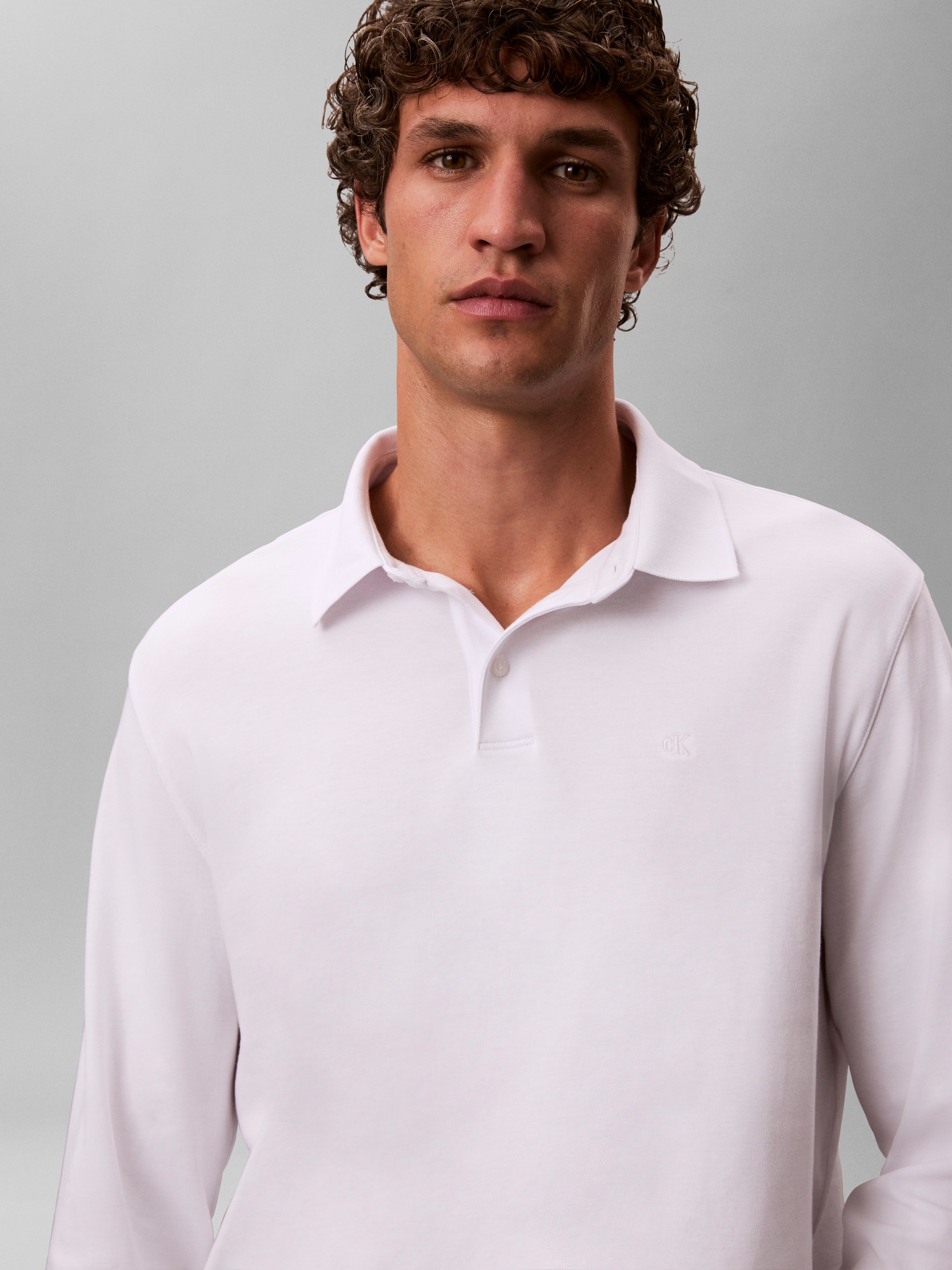 Calvin Klein Langarm-Poloshirt »LS SUPIMA COTTON SOLID POLO« regular fit mit Rundhalsausschnitt