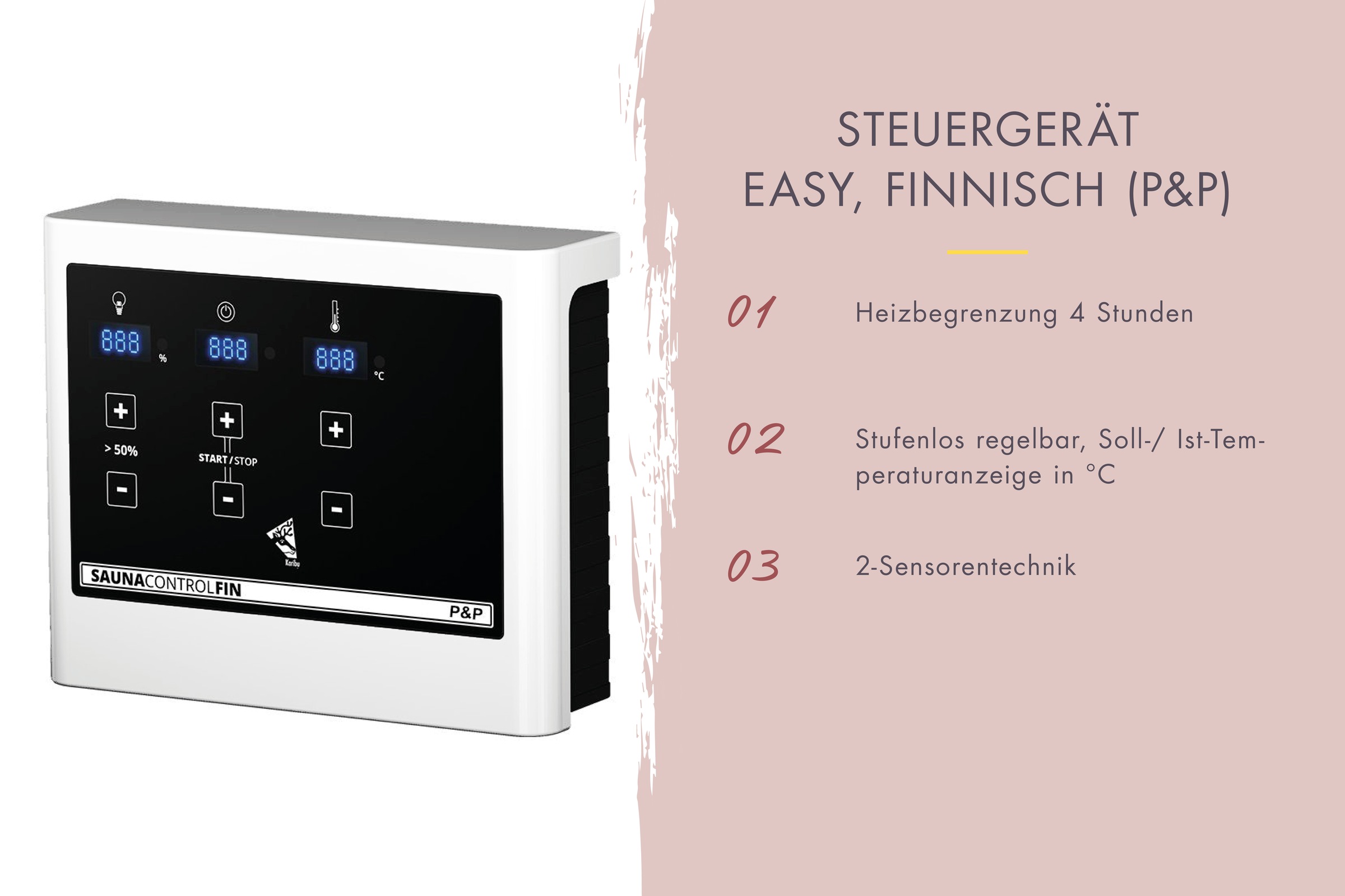 Karibu Sauna »Vivi 2« Set,  Mit 3,6 kW Ofen und externe Steuerung easy