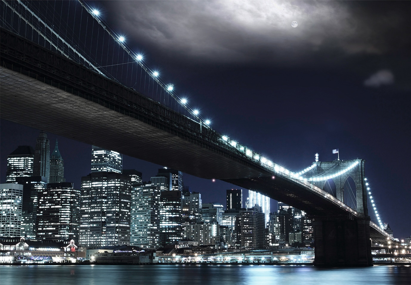 Fototapete »Brooklin Bridge by night«