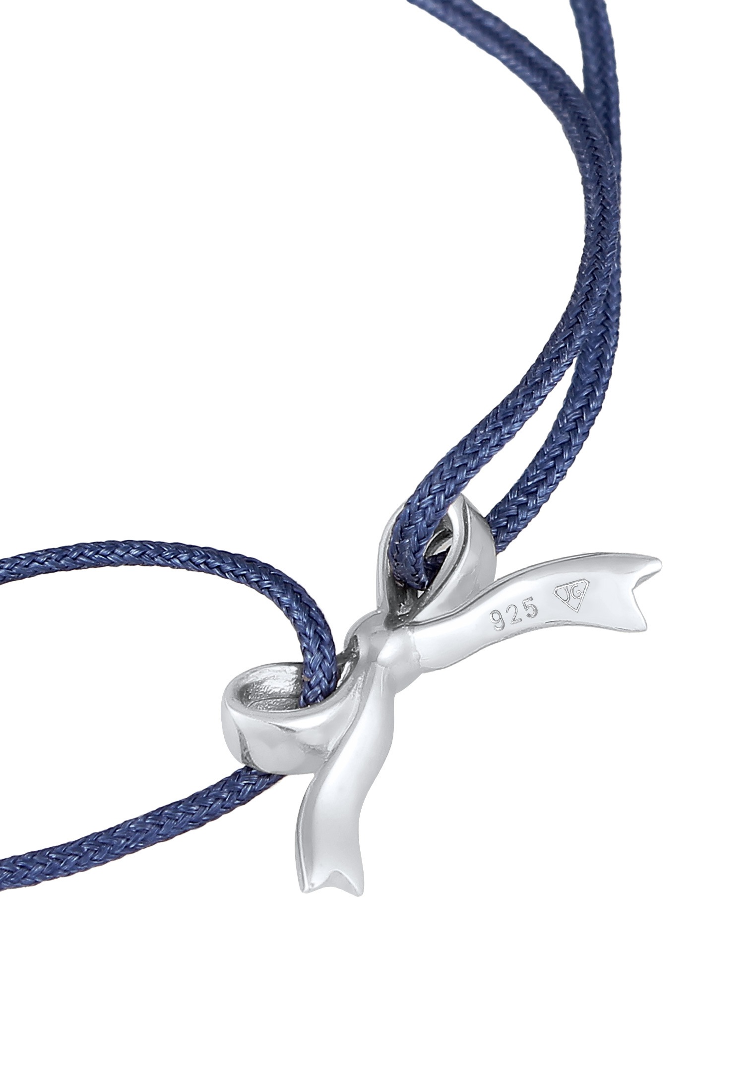 Elli Armkette »Armband Schleife Nylon Blau 925 Sterling Silber«