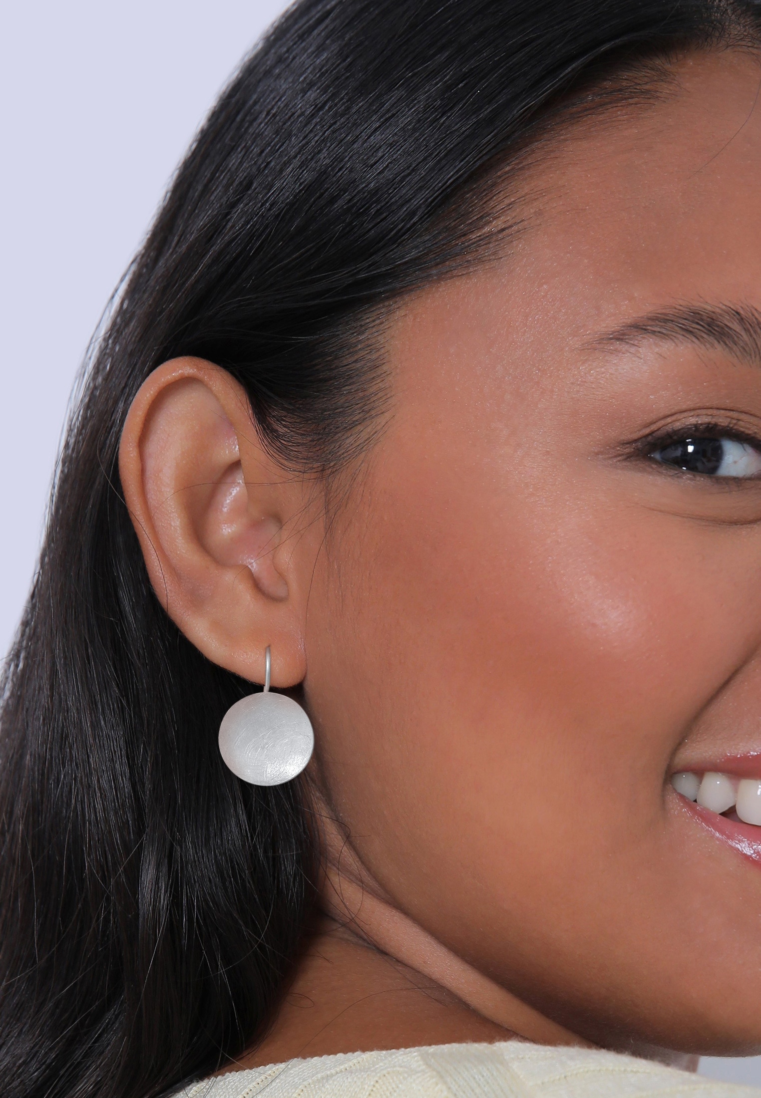 Nenalina Paar Ohrhänger »Ohrringe Basic Geo Kreis Brushed Trend 925 Silber«