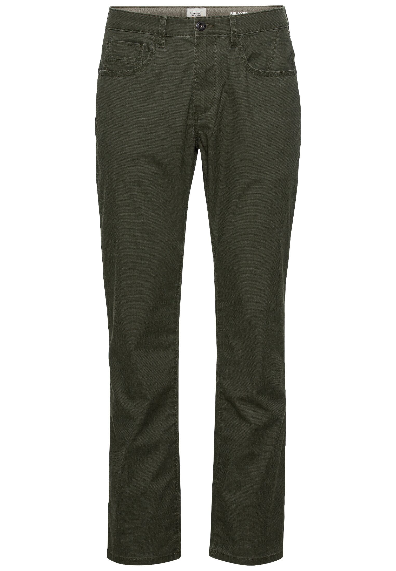 Camel Active Herren 5-Pocket-Jeans mit Badge auf der Rückseite in grün, Größe 38