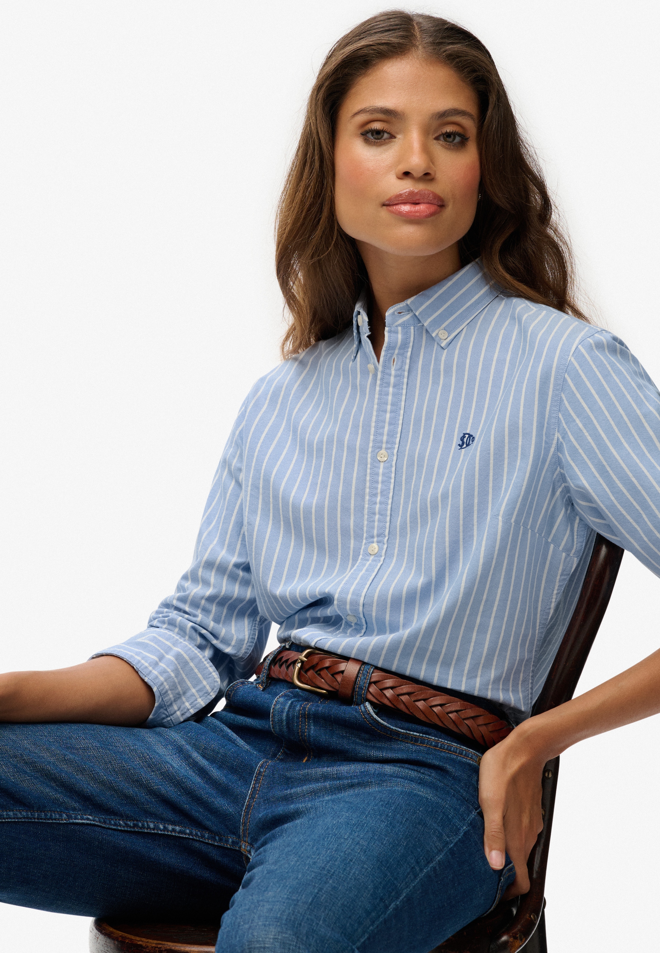 Superdry Hemdbluse »SLIM OXFORD BD L/S SHIRT« Baumwolle, slim fit
