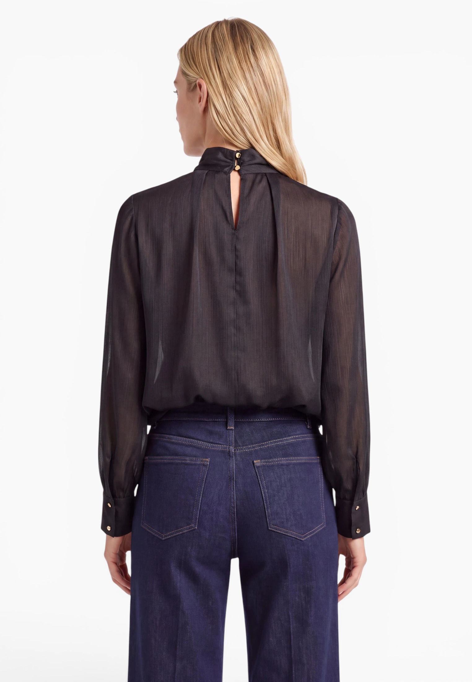 Zero Satinbluse »Satin-Bluse mit Crinkle-Effekt«