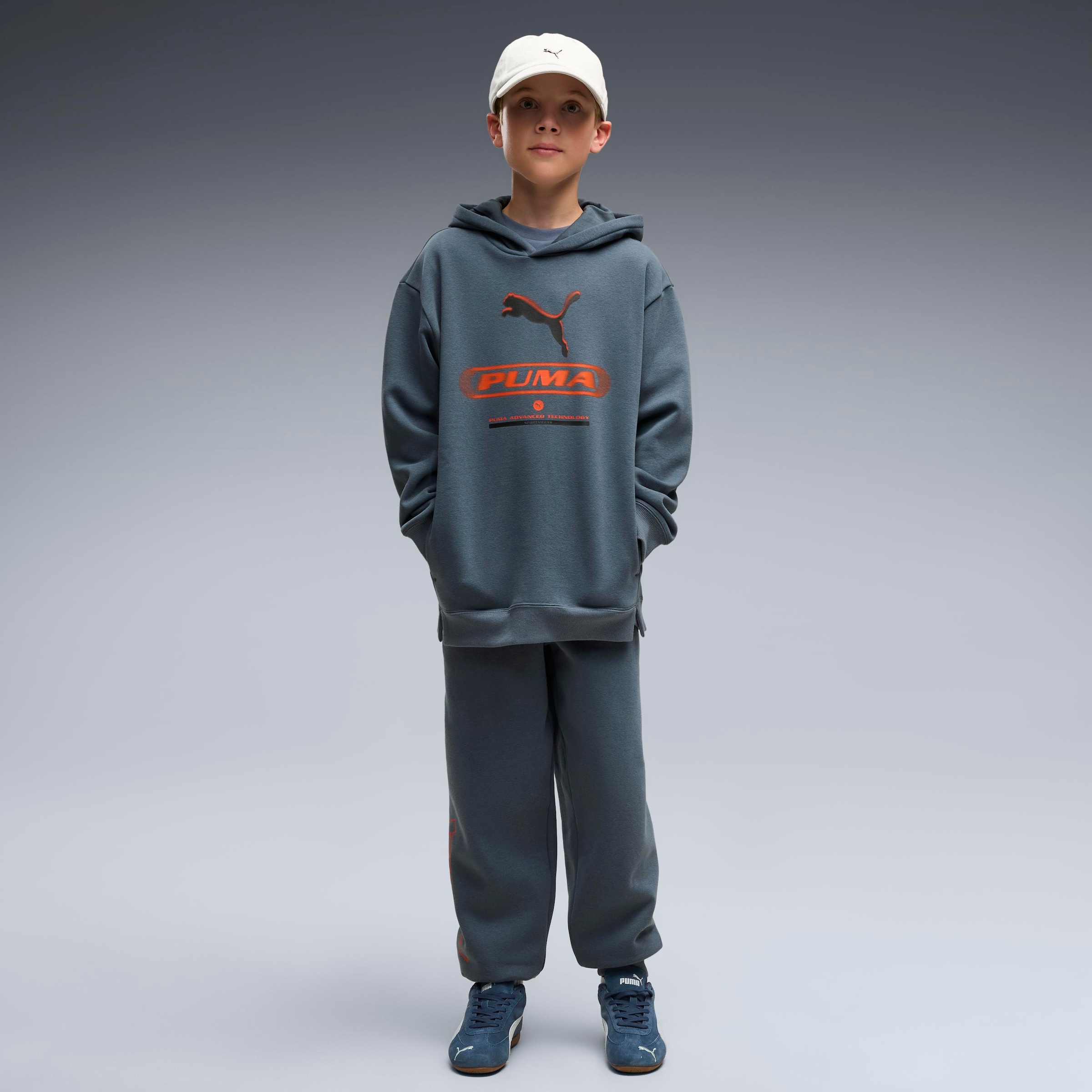 PUMA Kapuzensweatshirt »STREET RELAXED HOODIE FL B«, mit Kapuze, Eingrifftaschen, Ärmellänge lang, für Jugendliche
