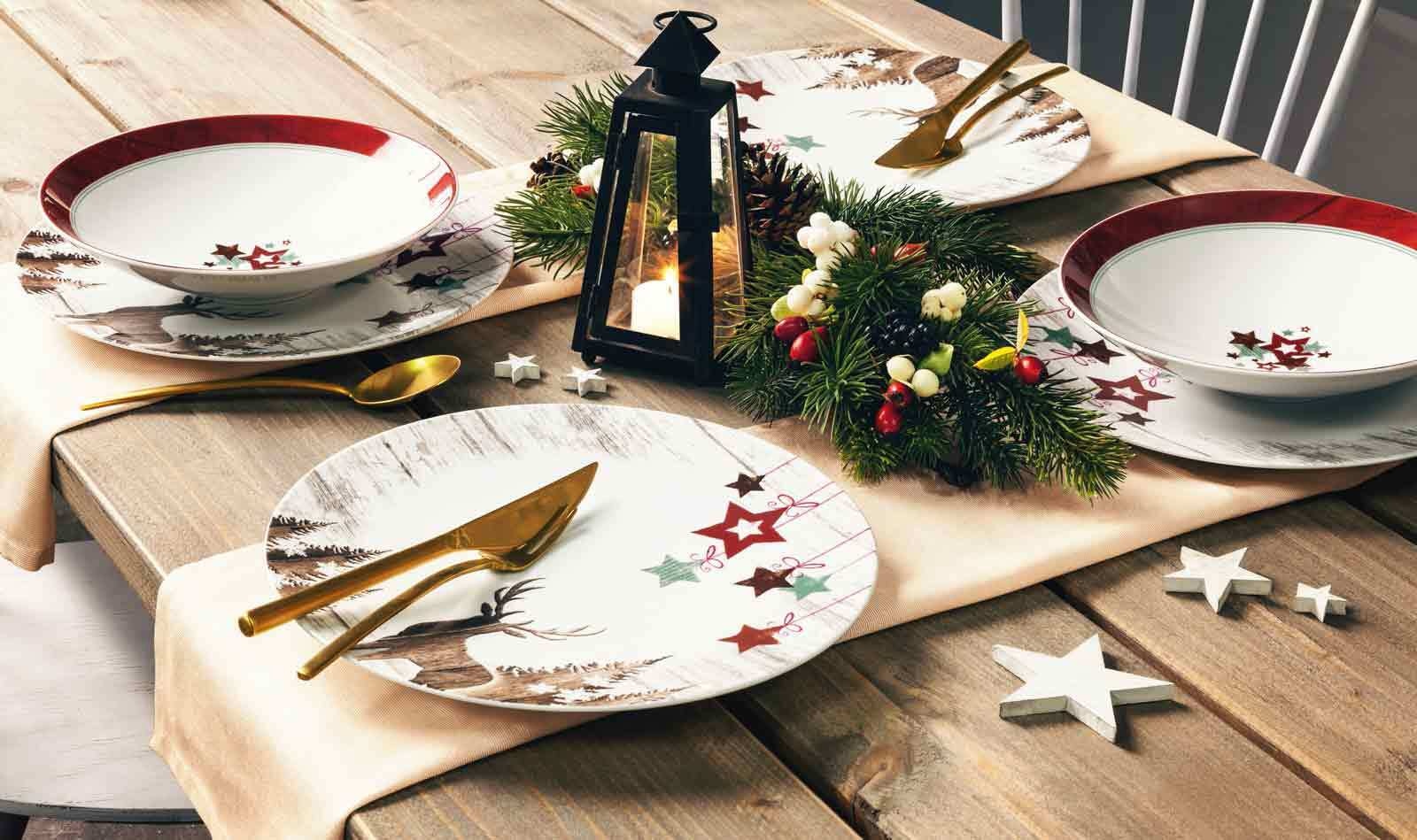 Seltmann Weiden Speiseteller »Speiseteller Life Christmas ø 28,3 cm 6er Set weiß-braun« Spülmaschinengeeignet, Mikrowellengeeignet, Ofenfest, Salamandergeeignet, Kühlschrankgeeignet, Gefrierschrankgeeignet