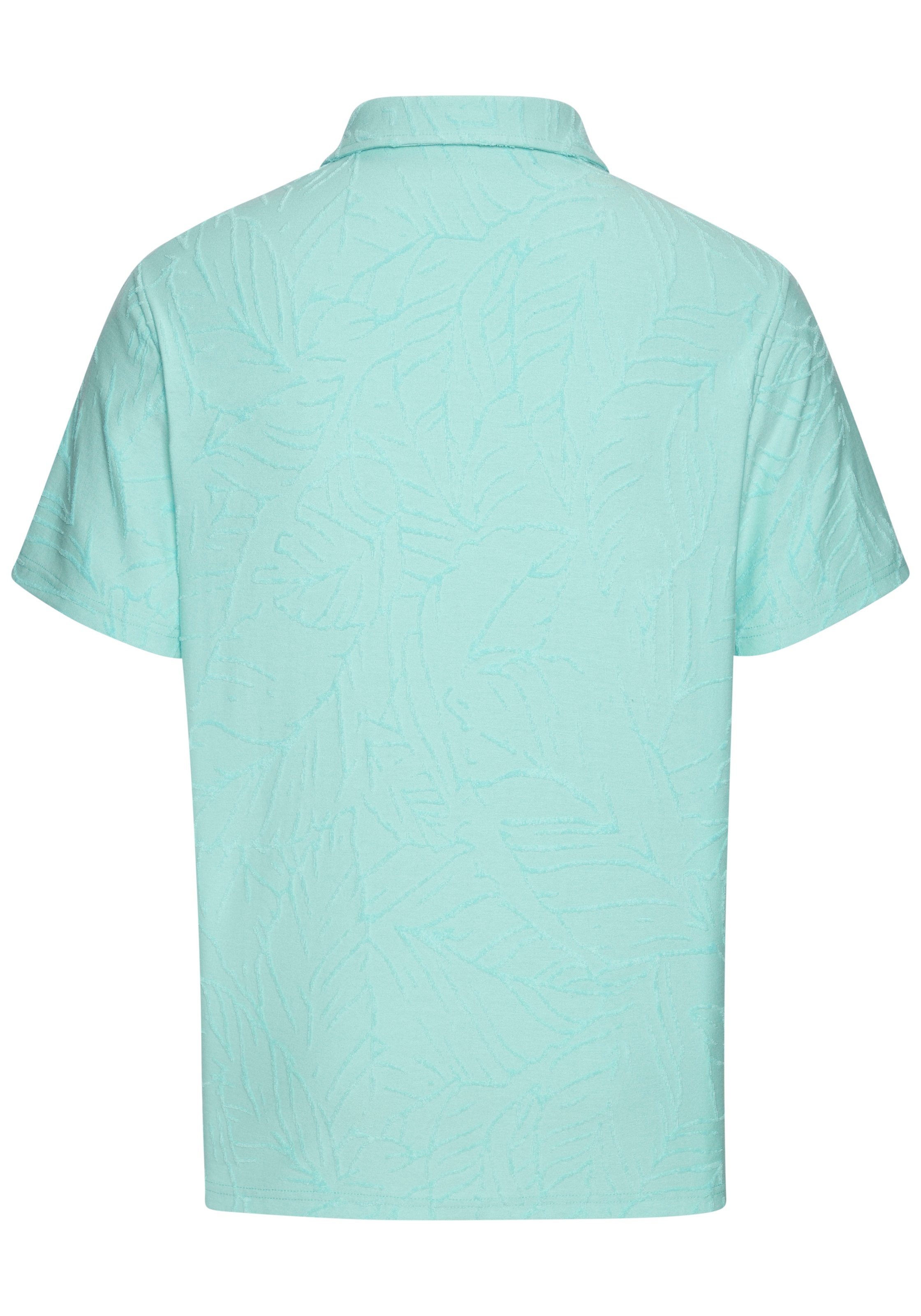Beachtime Poloshirt », sommerliches T-Shirt mit modischen Blätter-Design« neue Strukturqualität im Blätter-Design