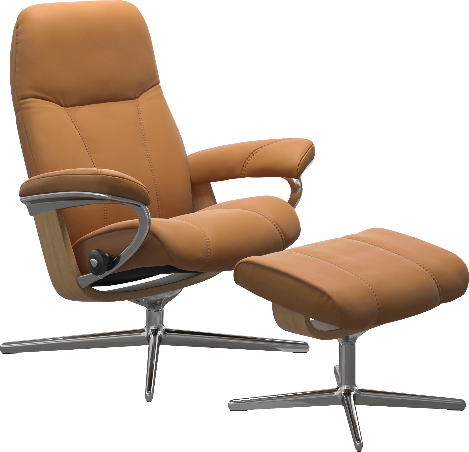 Stressless Fußhocker »Consul« mit Cross Base in braun, Größe B/H/T: 54 cm x 41 cm x 39 cm