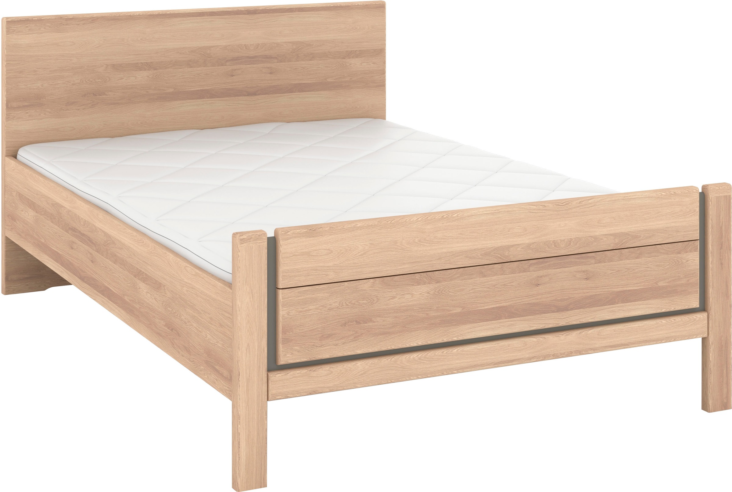 Musterring Holzbett »Sorrent, Bettgestell, Bettrahmen, teilmassiv Eiche«, (MADE IN GERMANY), Eiche teilmassiv, Liegehöhenverstellung, Stollenfußteil