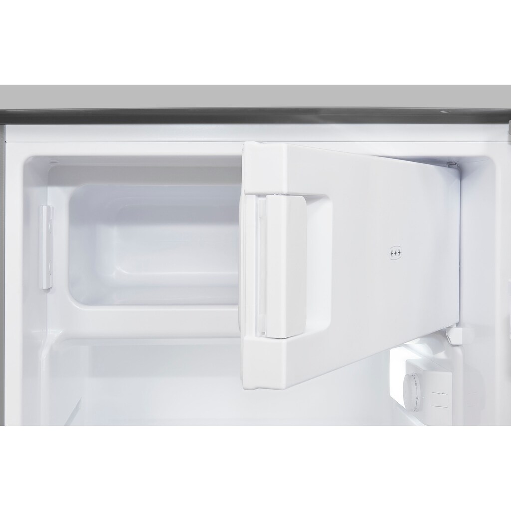 exquisit Kühlschrank »KS16-4-HE-040D«, KS16-4-HE-040D inoxlook, 85 cm hoch, 55 cm breit