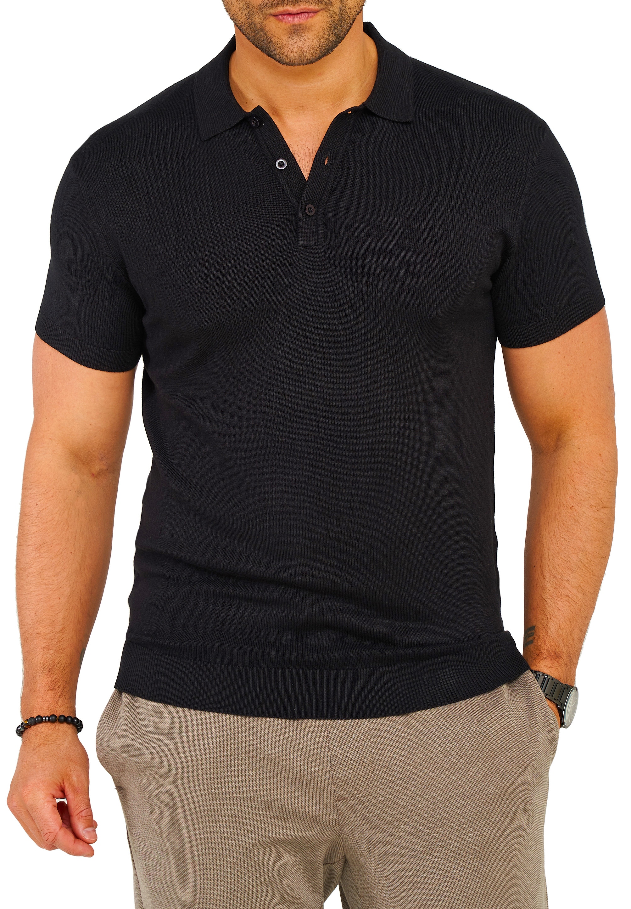 SOULSTAR Poloshirt »Kurzarm Polo T-Shirt für Herren« Herren Basic Kurzarm Knit Polo Hemd Feinstrick