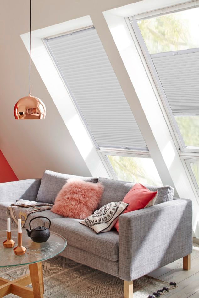 »StartUp Style kaufen VD«, sunlines abdunkelnd, mit Honeycomb Führungsschienen OTTO verspannt, bei Dachfensterplissee