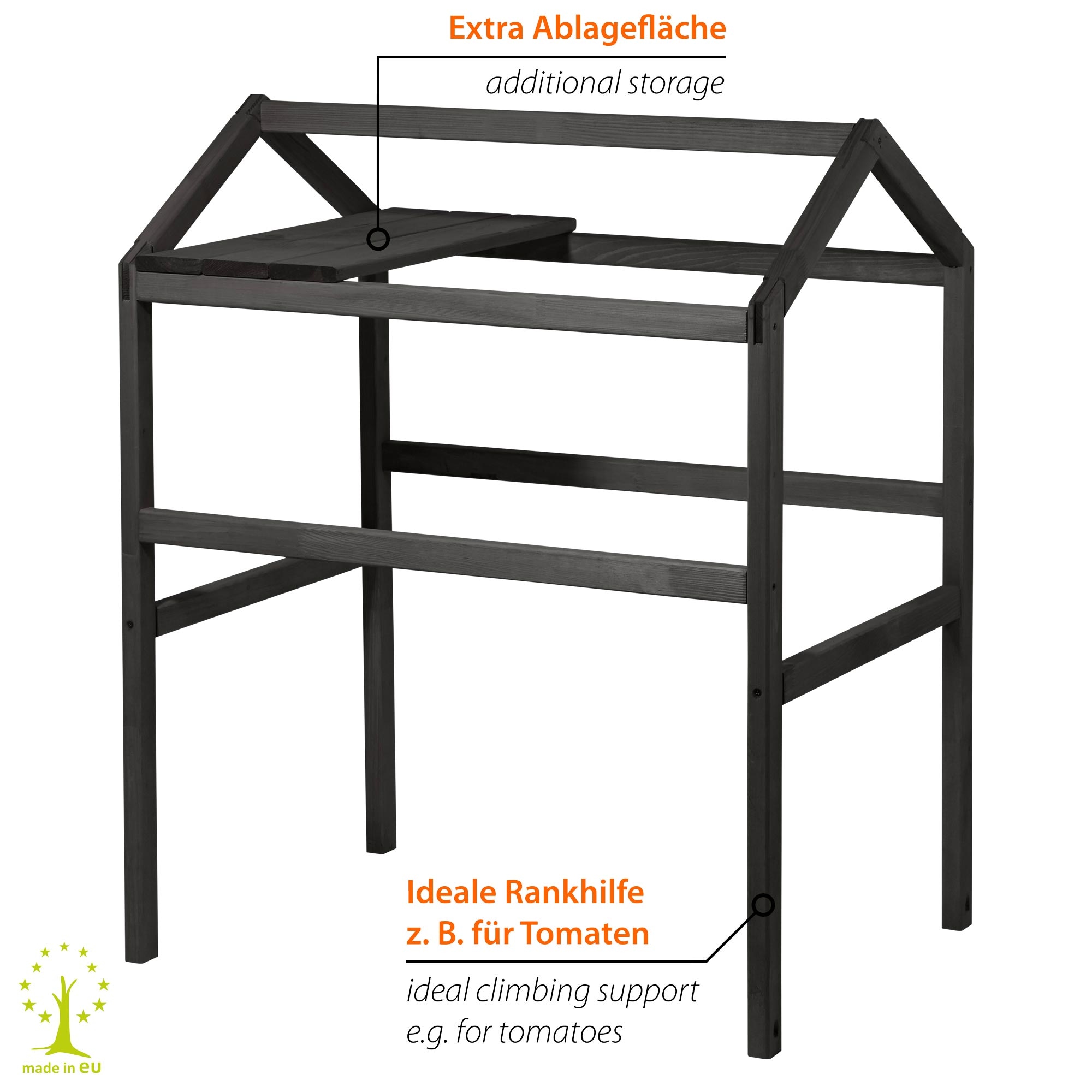 dobar Rankhilfe »Pflanzturm-Aufsatz für Hochbeet Kubus 2.0 mit Ablage, anthrazit« Außenmaße des Pflanzturm-Aufsatzes 74x54x89 cm (LxBxH)