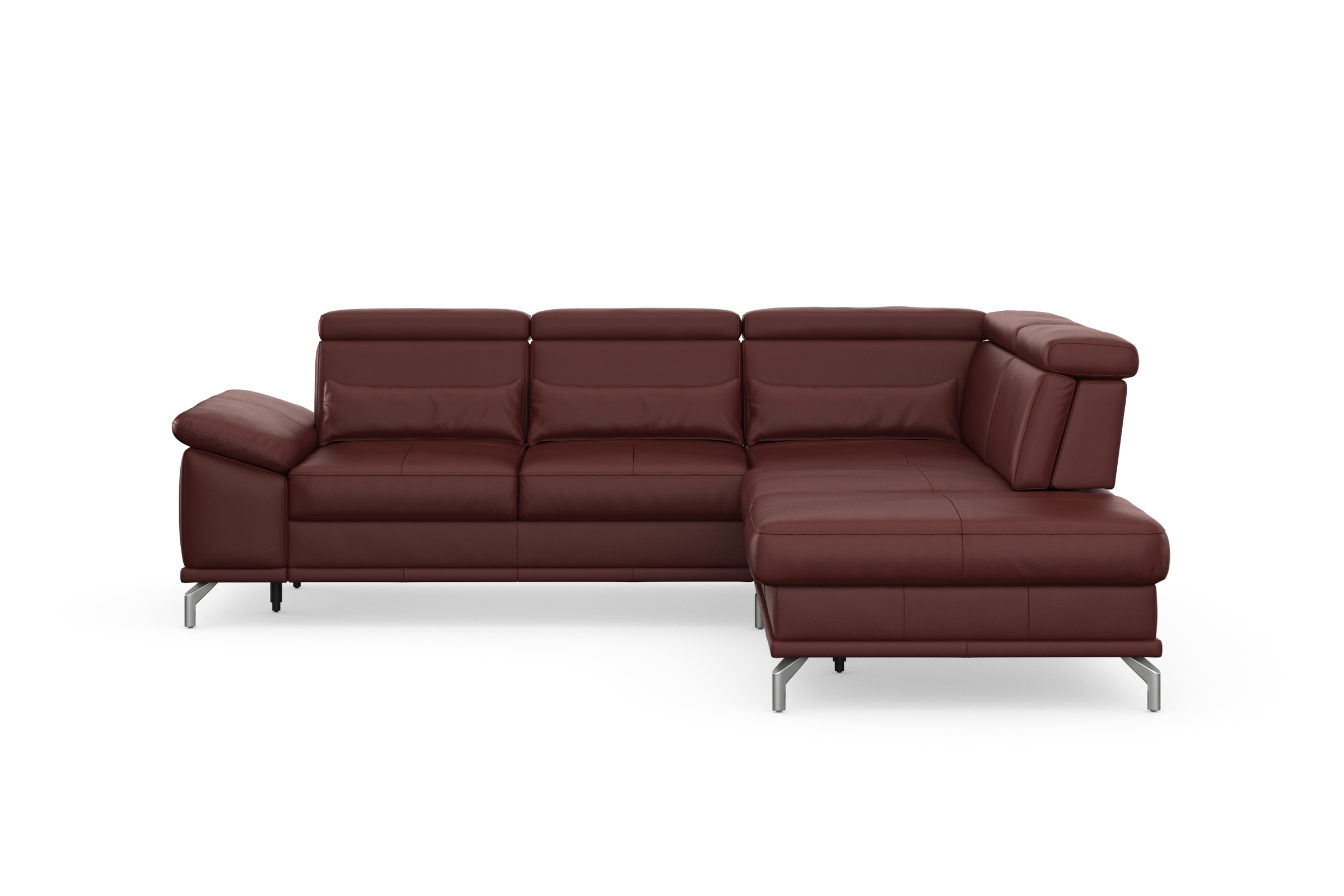 sit&more Ecksofa »Cabrio L-Form, mit Sitztiefenverstellung, Arm- und Kopfteilverstellung«, 3 Nierenkissen, Federkern, optional Bettfunktion und Stauraum