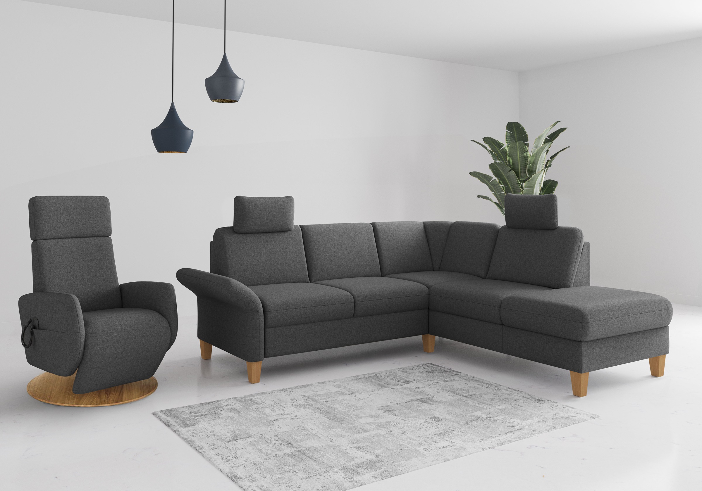 Home affaire Ecksofa »Rochelle, L-Form«, wahlweise mit Armteilverstellung, Bettfunktion und Bettkasten