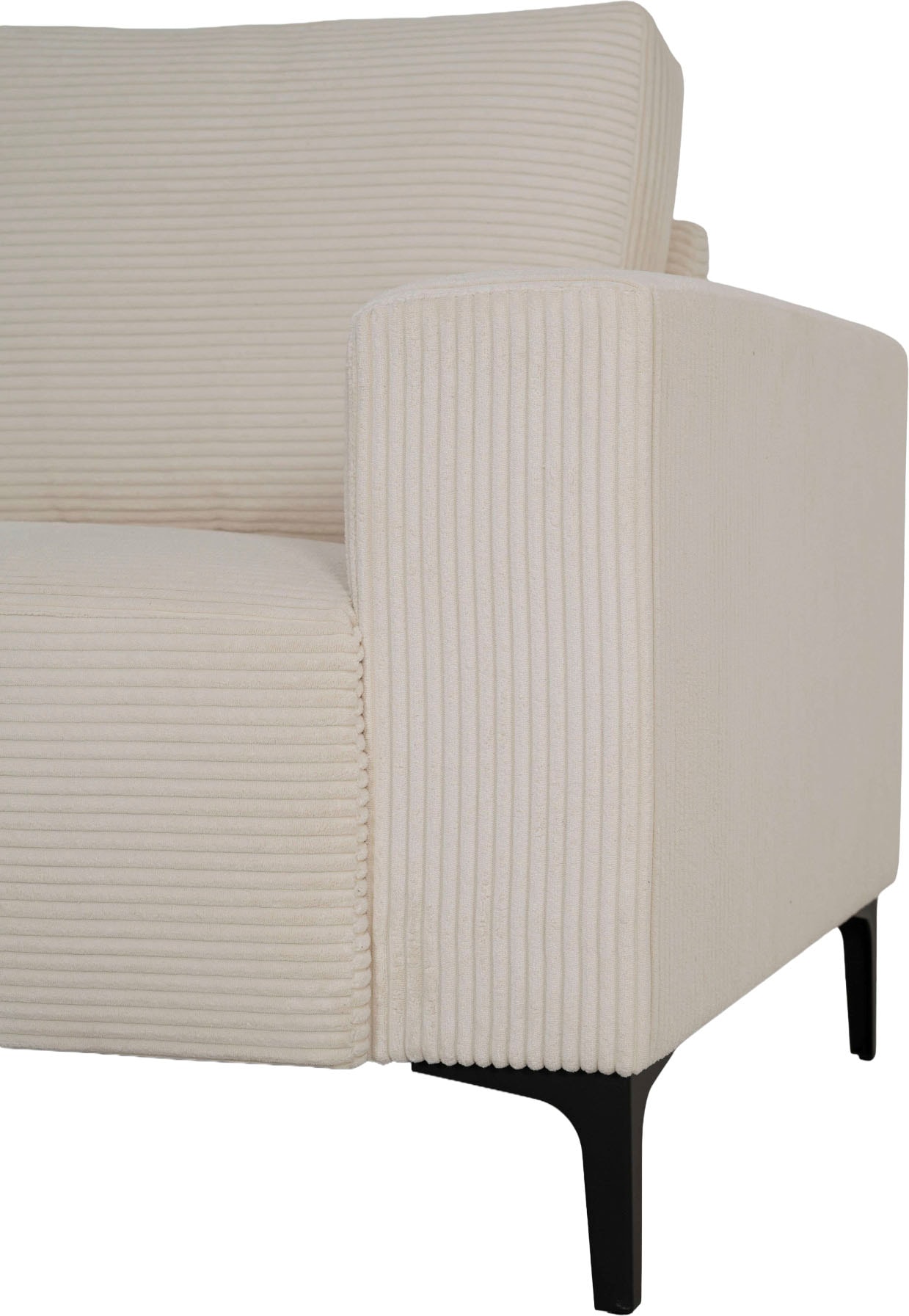 Home affaire Ecksofa »Tournon L-Form, Breite 232 cm, Breitcord« Designsofa im nordischen Stil, Wellenunterfederung, Metallfüße