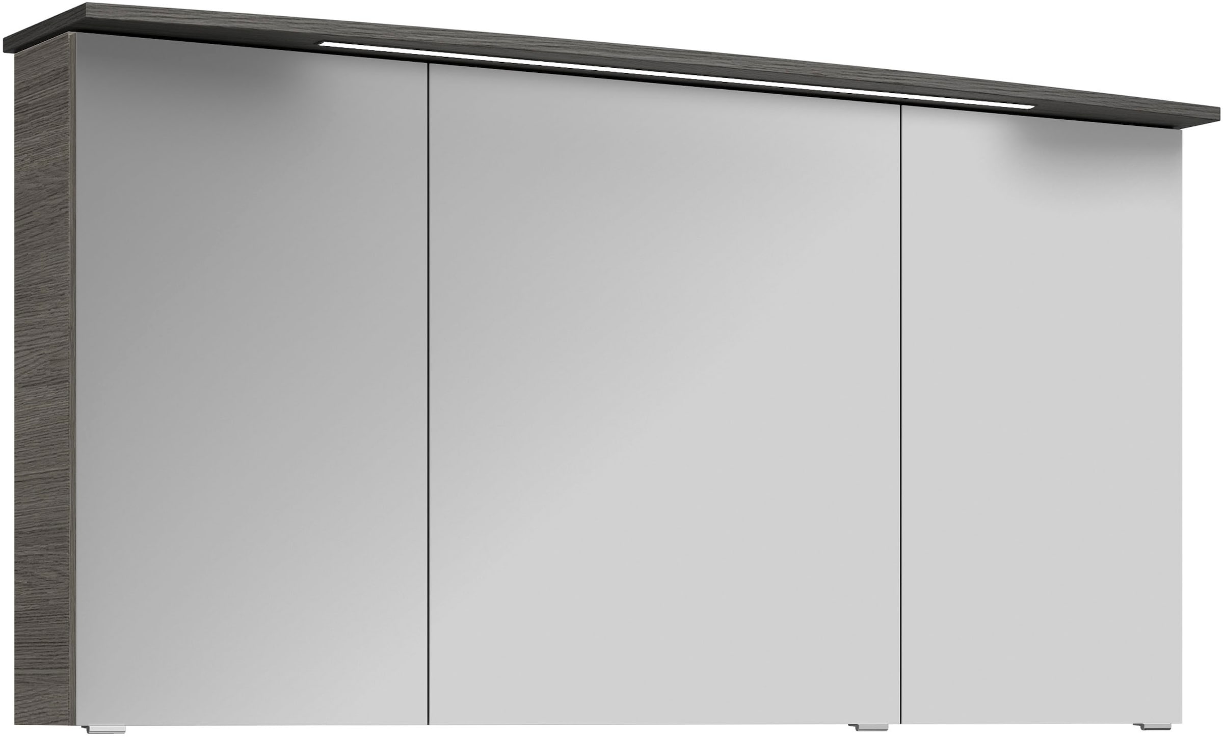 Saphir Badezimmerspiegelschrank »Serie 4010 Badezimmer-Spiegelschrank inkl. LED-Beleuchtung im Kranz«, Badschrank 142 cm breit, 3 Türen, 6 Glas-Einlegeböden, inkl Türdämpfer