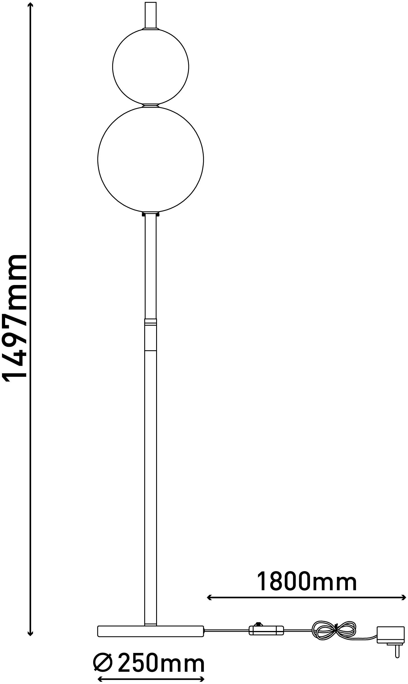 näve Stehlampe »NOVA«, Dimmbar; transparent