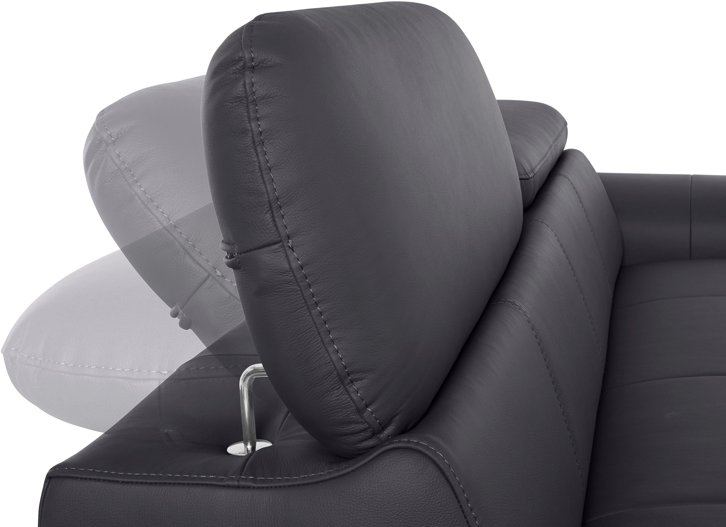 COTTA 3-Sitzer »Chef«, Big-Sofa mit Kopfteilverstellung, edle Metallkufen