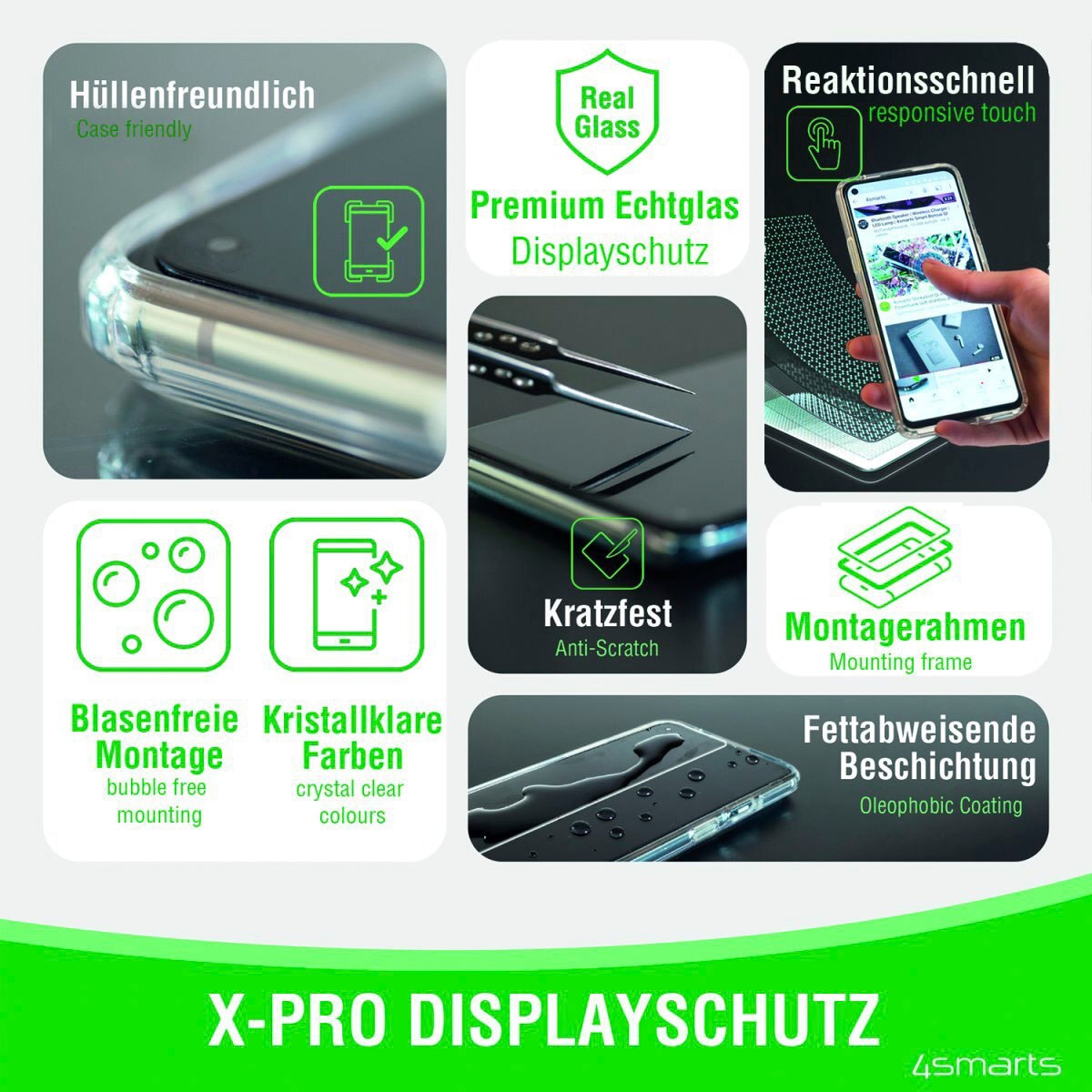 4smarts Displayschutzfolie »4Smarts Second Glass X-Pro Clear für iPhone 13«