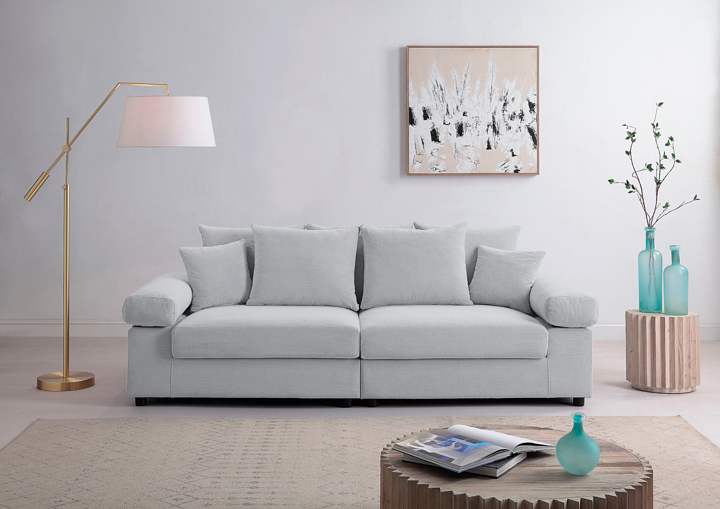 ATLANTIC home collection Big-Sofa »Bjoern«, mit Cord-Bezug, XXL-Sitzfläche,  mit Federkern, frei im Raum stellbar bei OTTO