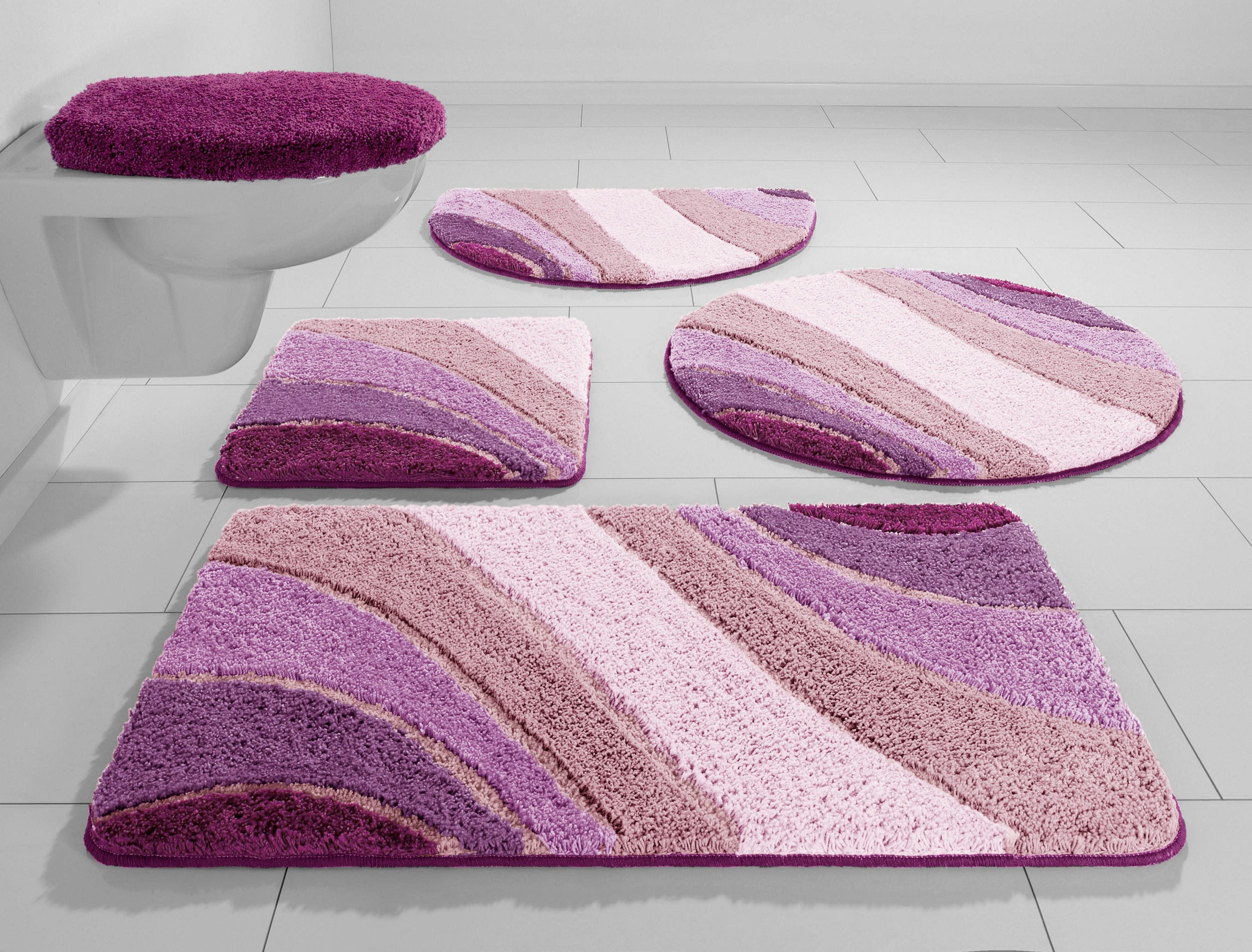 My Home Badematte »Josie, Badvorleger, Badezimmer Teppich« Höhe 20 mm rutschhemmend beschichtet fußbodenheizungsgeeignet schnell trocknend...