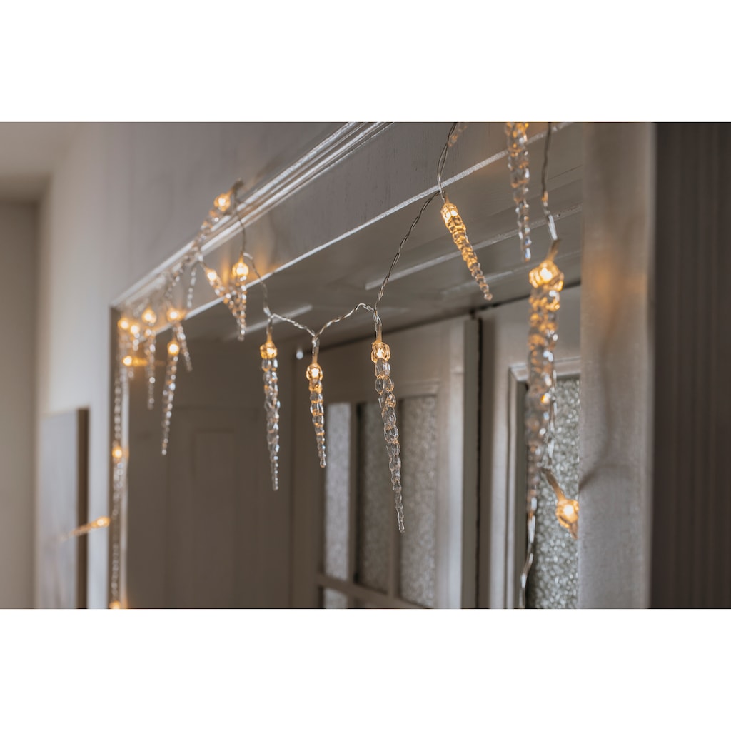 my home LED-Lichterkette »Katelyn, Weihnachtsdeko aussen«, mit Eiszapfen und 40 warmweißen LEDs, inkl. Timer
