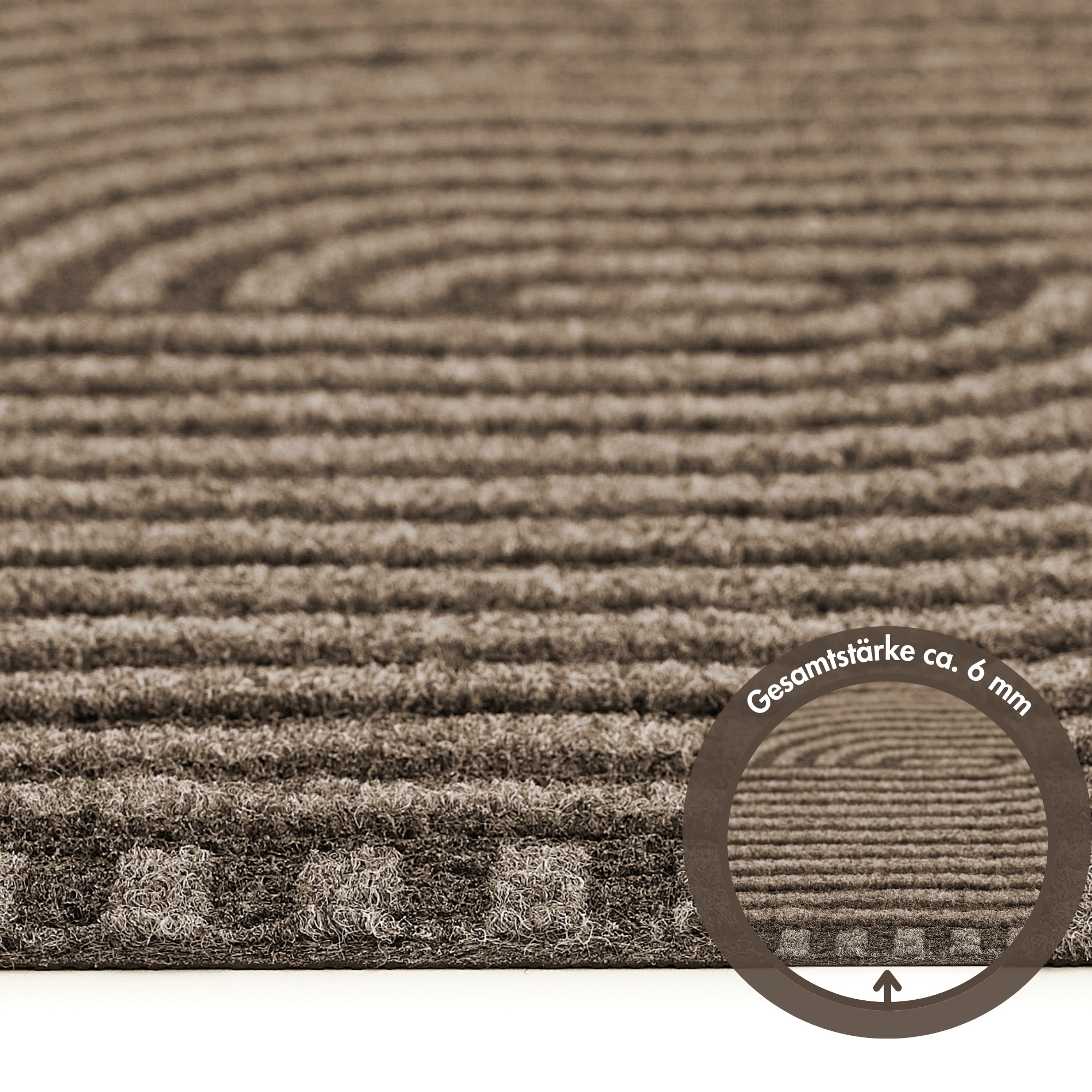 Andiamo Fußmatte »Yukon« rechteckig 6 mm Höhe Schmutzfangmatte, modernes Design, robust, waschbar, rutschhemmend